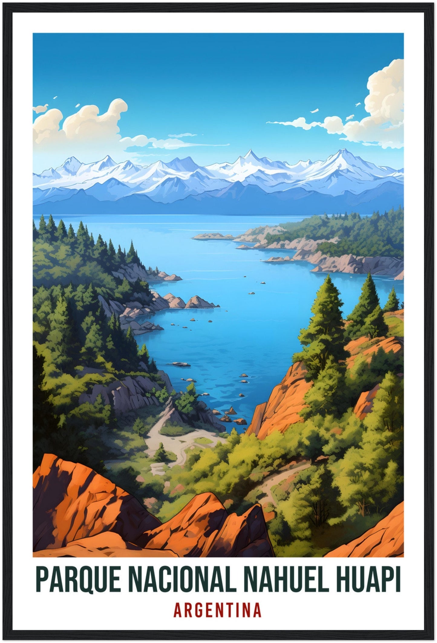 Nahuel Huapi National Park Travel Print Wall Art Nahuel Huapi Argentina Landscape Artwork Gift Nahuel Huapi Travel Poster Argentina Lovers