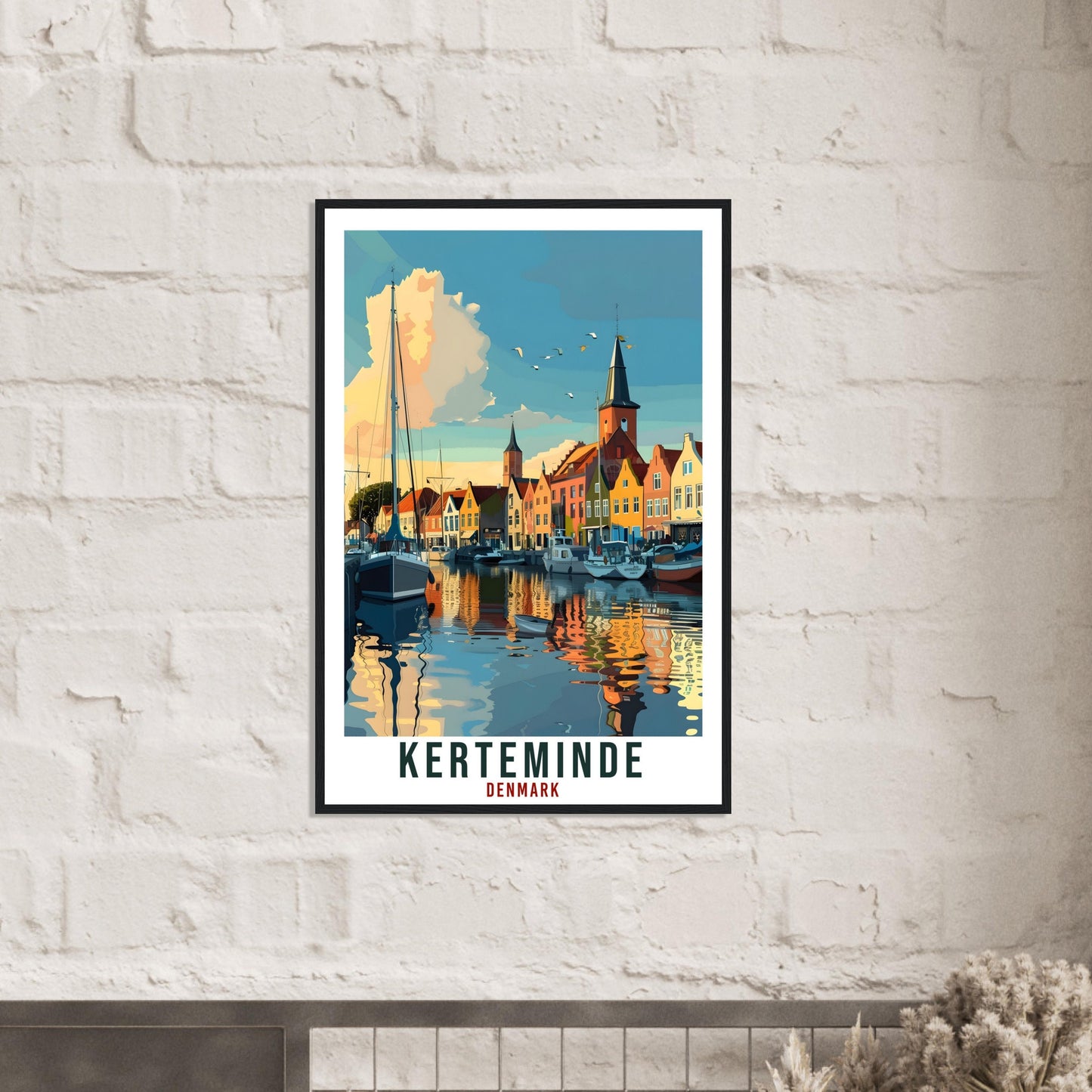 Kerteminde Travel Print Denmark Wall Art Wall Hanging Home Living Décor Kerteminde Gift Art Lovers Denmark Artwork Gift Danish Travel Poster