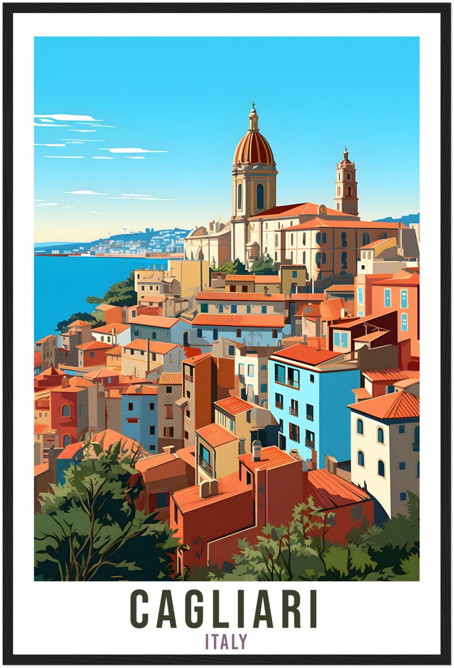 Cagliari Italy Travel Print Wall Art Cagliari Wall Hanging Home Décor Cagliari Gift Art Lovers Italian Gift Print Cagliari Travel Poster