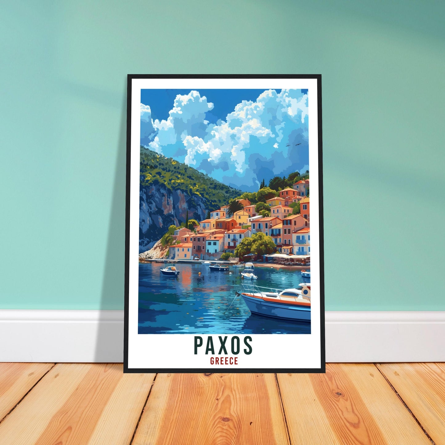 Paxos Travel Print Gift Greece Home Decoration Paxos Greek Islands Wall Art Gift Wall Hanging Art Lover Greece Artwork Paxos Travel Poster