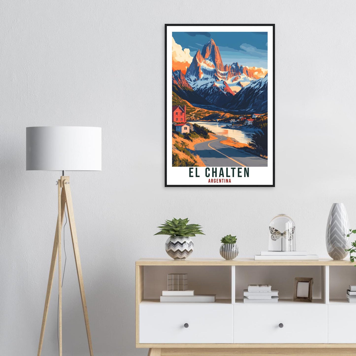 El Chalten Travel Print Wall Art Chalten Argentina Chalten City Landscape Artwork El Chalten Travel Poster Argentinian Art Lover Travel Gift