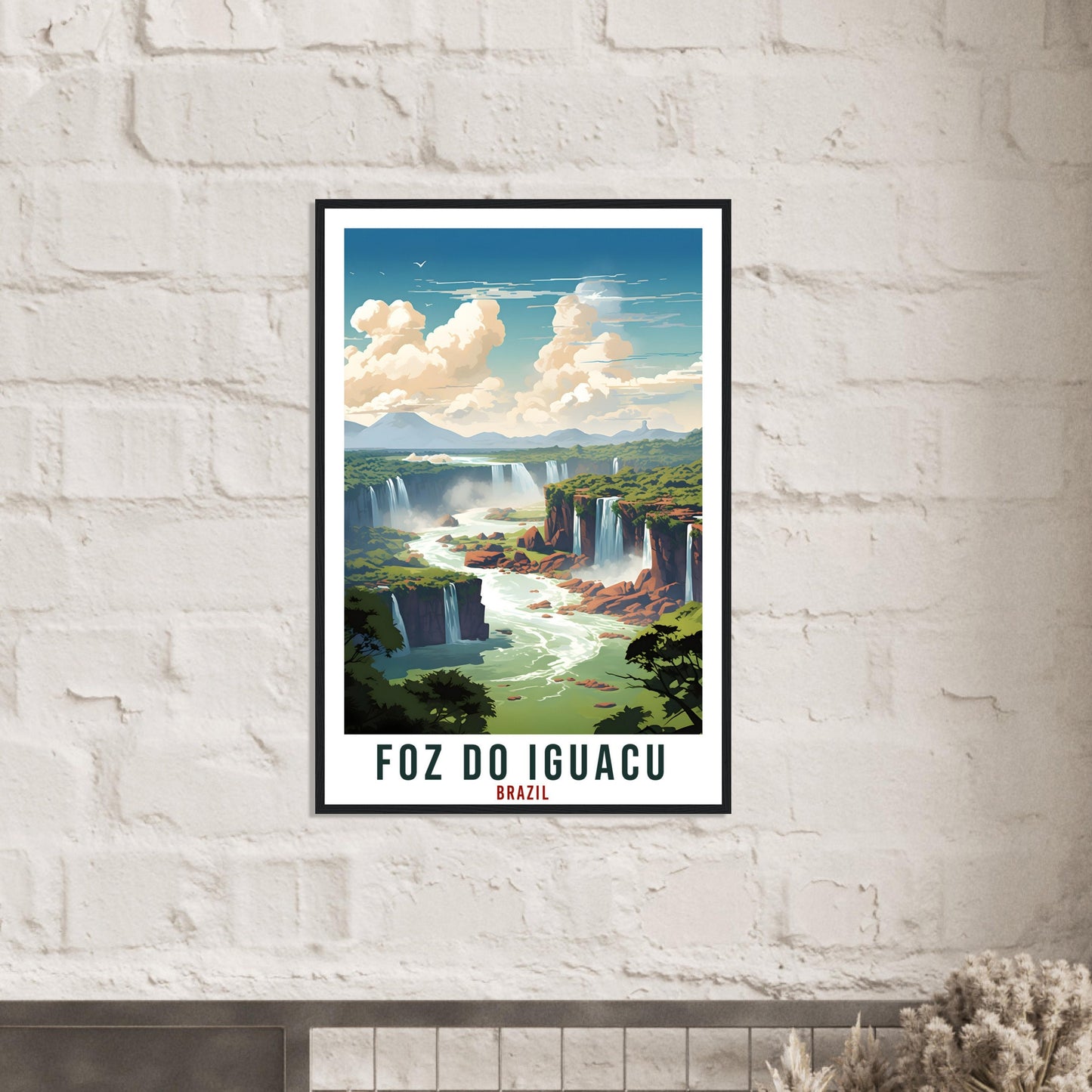Foz Do Iguacu Travel Print Wall Art Foz Do Iguacu Brazil Wall Hanging Artwork Art Gifts Foz Do Iguacu Travel Poster Brazil Art Lovers Gift