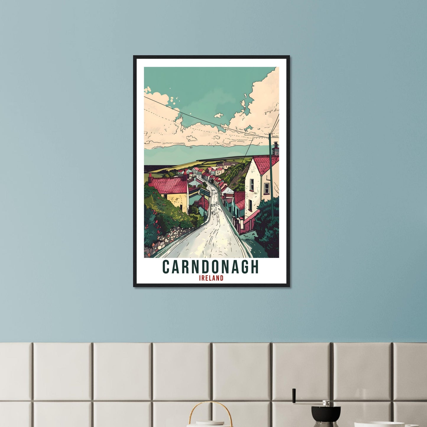 Carndonagh Travel Print Ireland Wall Art Wall Hanging Home Décor Carndonagh Gift Art Lovers Gift Irish Artwork Gift Ireland Travel Poster