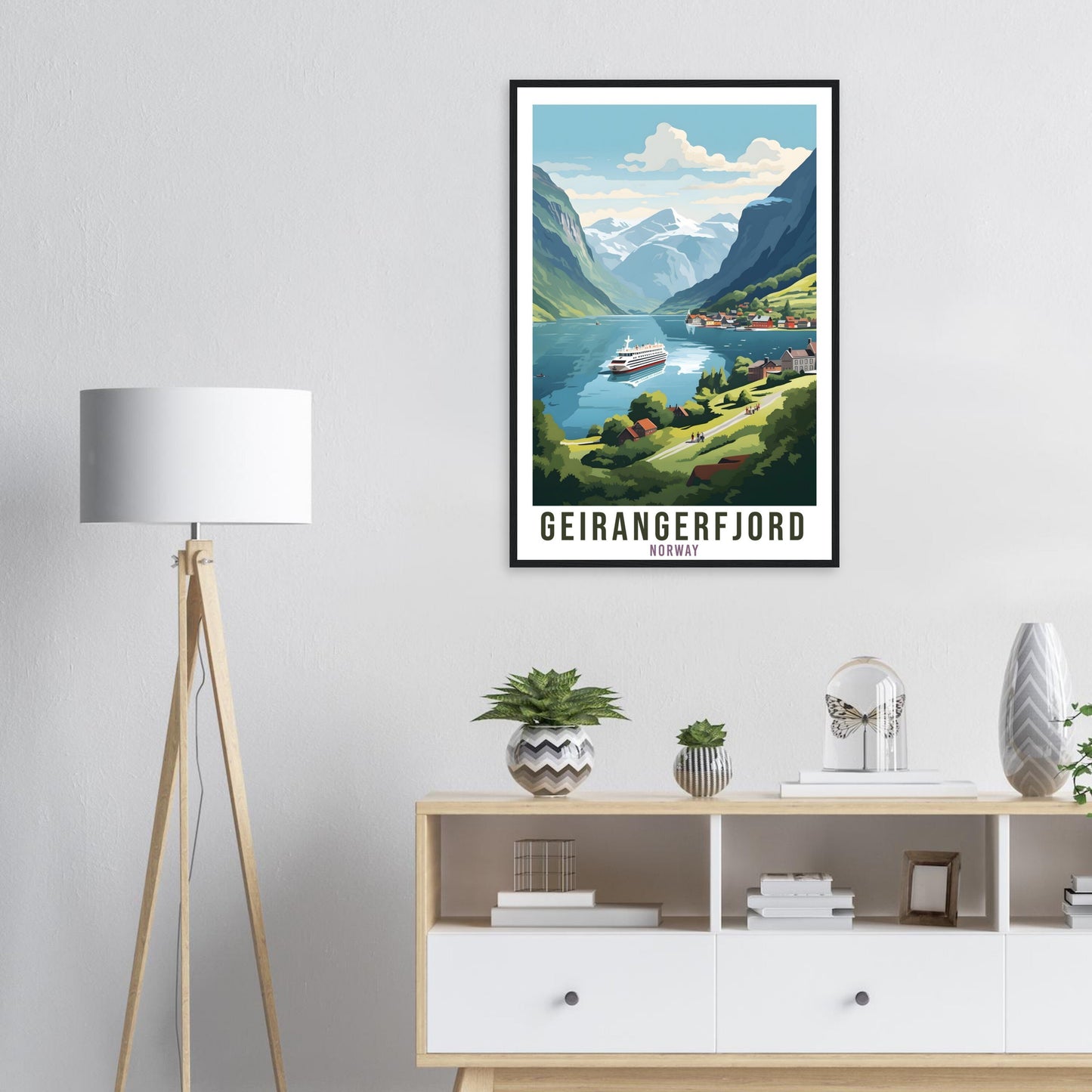 Geirangerfjord Norway Travel Print Wall Hanging Norway Fjords Geirangerfjord Travel Poster Norway Wall Art Geirangerfjord Travel Poster