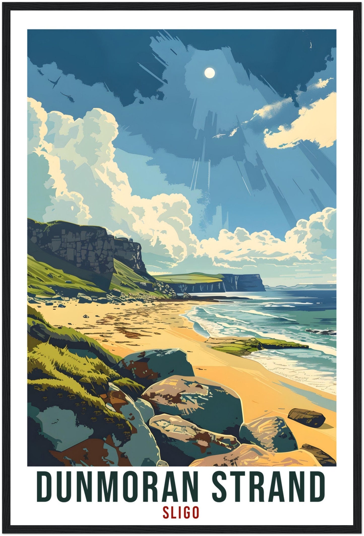 Dunmoran Strand Travel Print Ireland Wall Art Wall Hanging Décor Dunmoran Strand Art Lovers Gift Sligo Artwork Gift Ireland Travel Poster