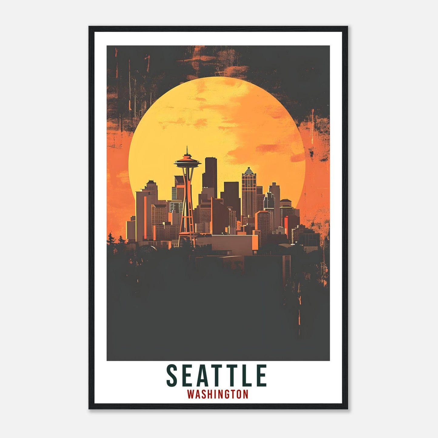 Seattle Travel Print Washington Home Decoration USA City Wall Art Gift Wall Hanging Art Lover Washington Artwork Seattle Travel Poster