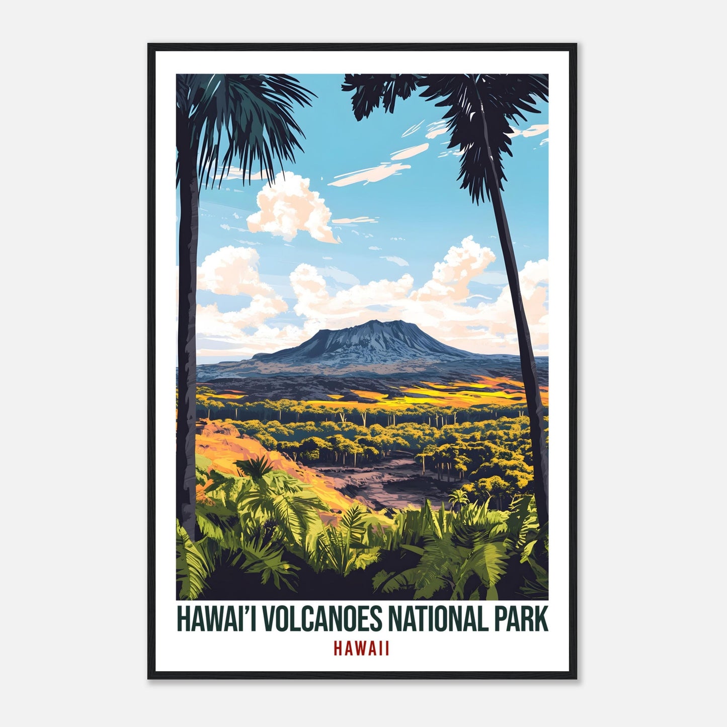Hawai'i Volcanoes National Park USA Travel Print Wall Art Wall Hanging Home Décor Hawaii Volcanoes Gift Travel Art USA Artwork Travel Poster