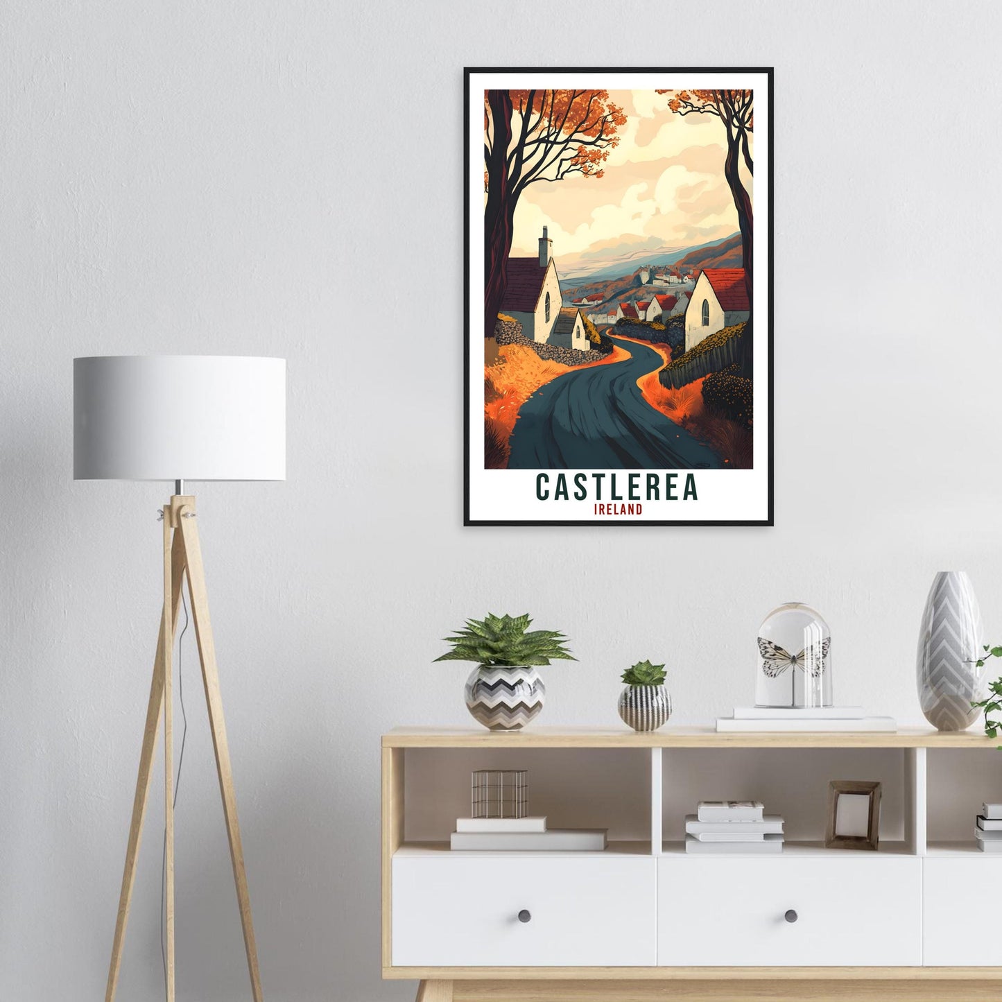 Castlerea Travel Print Ireland Home Decor Castlerea Wall Art Gift Wall Hanging Gift Castlerea Irish Artwork Travel Poster Ireland Travel Art