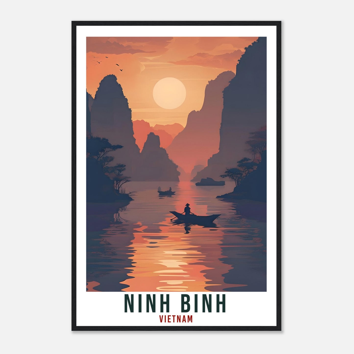 Ninh Binh Travel Poster Wall Art Ninh Binh Vietnam Wall Hanging Artwork Ninh Binh Art Gifts Ninh Binh Travel Print Vietnam Art Lovers Gift