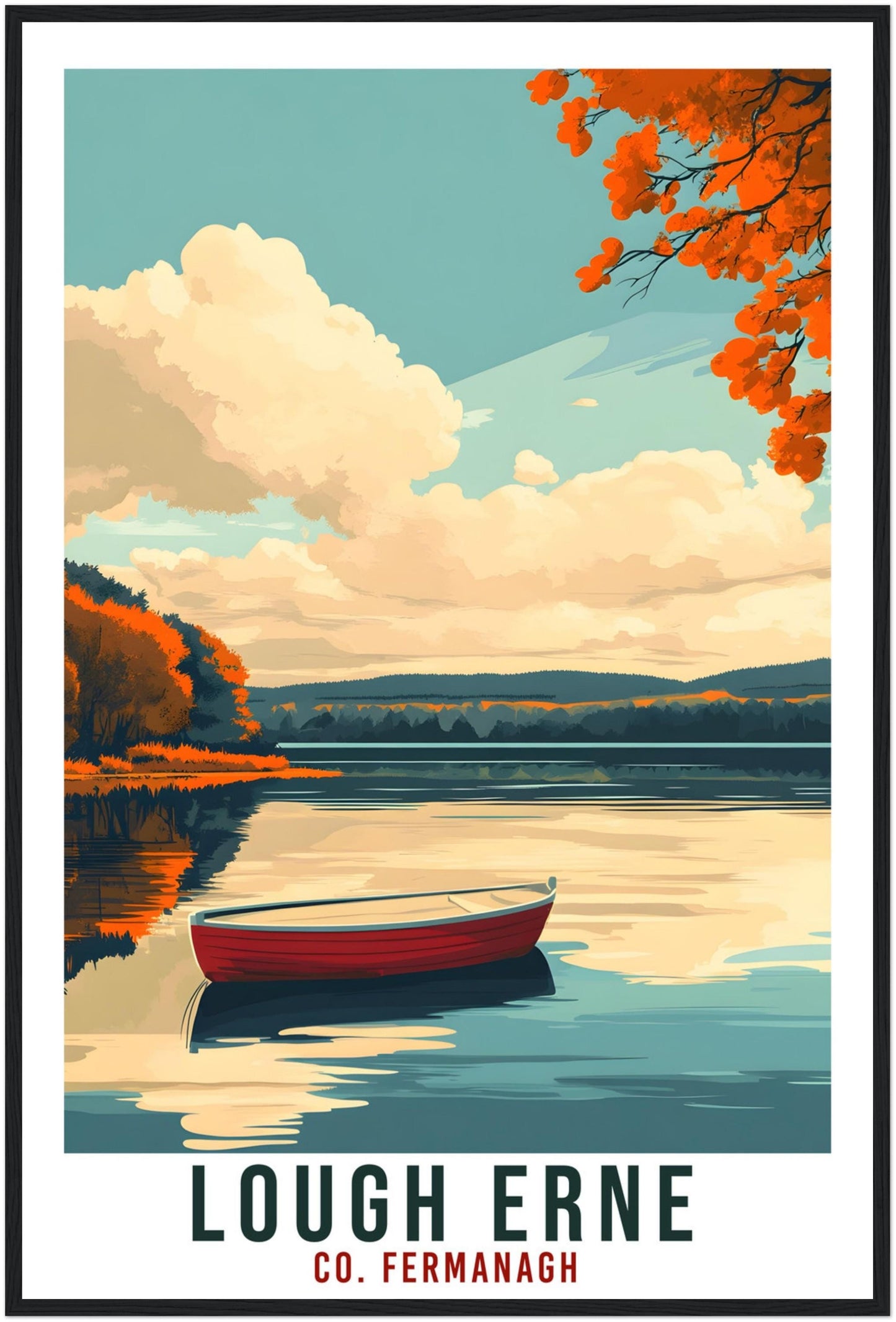 Lough Erne Travel Print Fermanagh Home Decor Lough Erne Wall Art Wall Hanging Art Lover Artwork Travel Poster Northern Ireland Travel Art