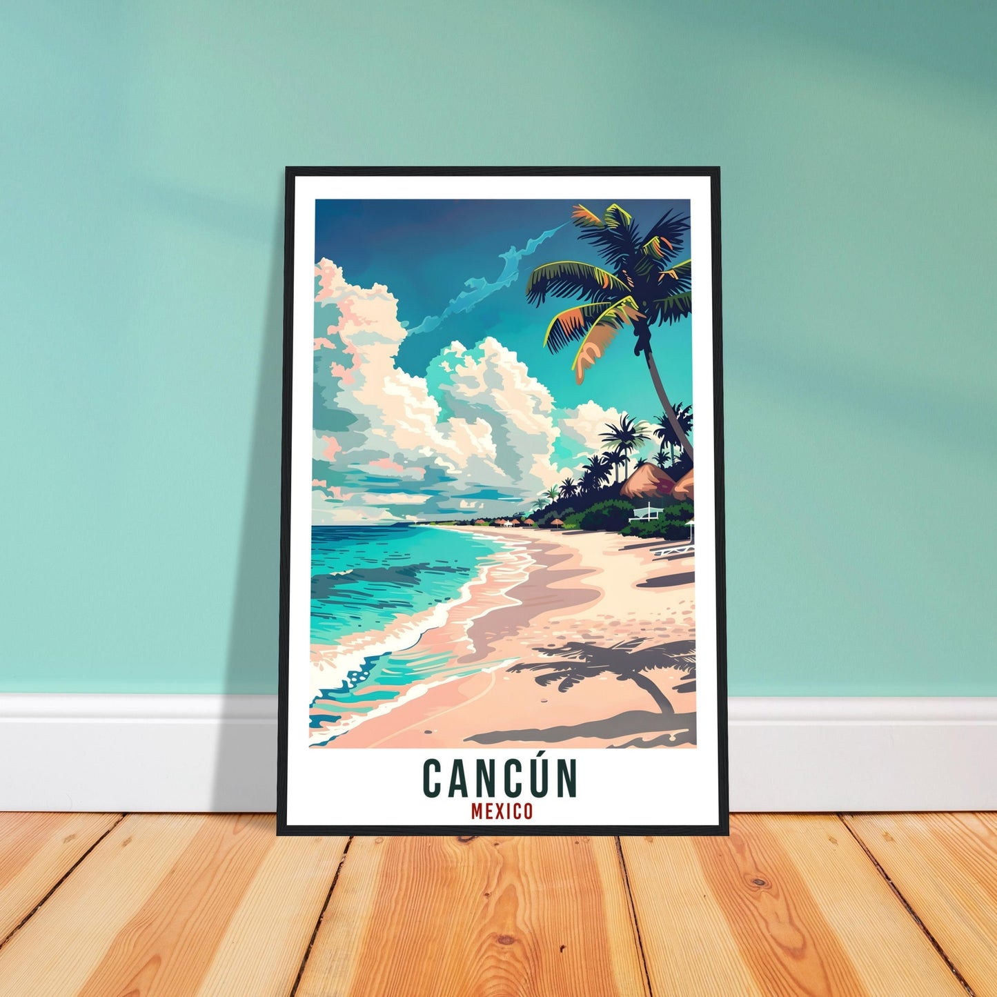 Cancún Mexico Travel Print Mexico Wall Art Wall Hanging Home Décor Cancún Beach Gift Mexico Landmark Artwork South America Travel Poster