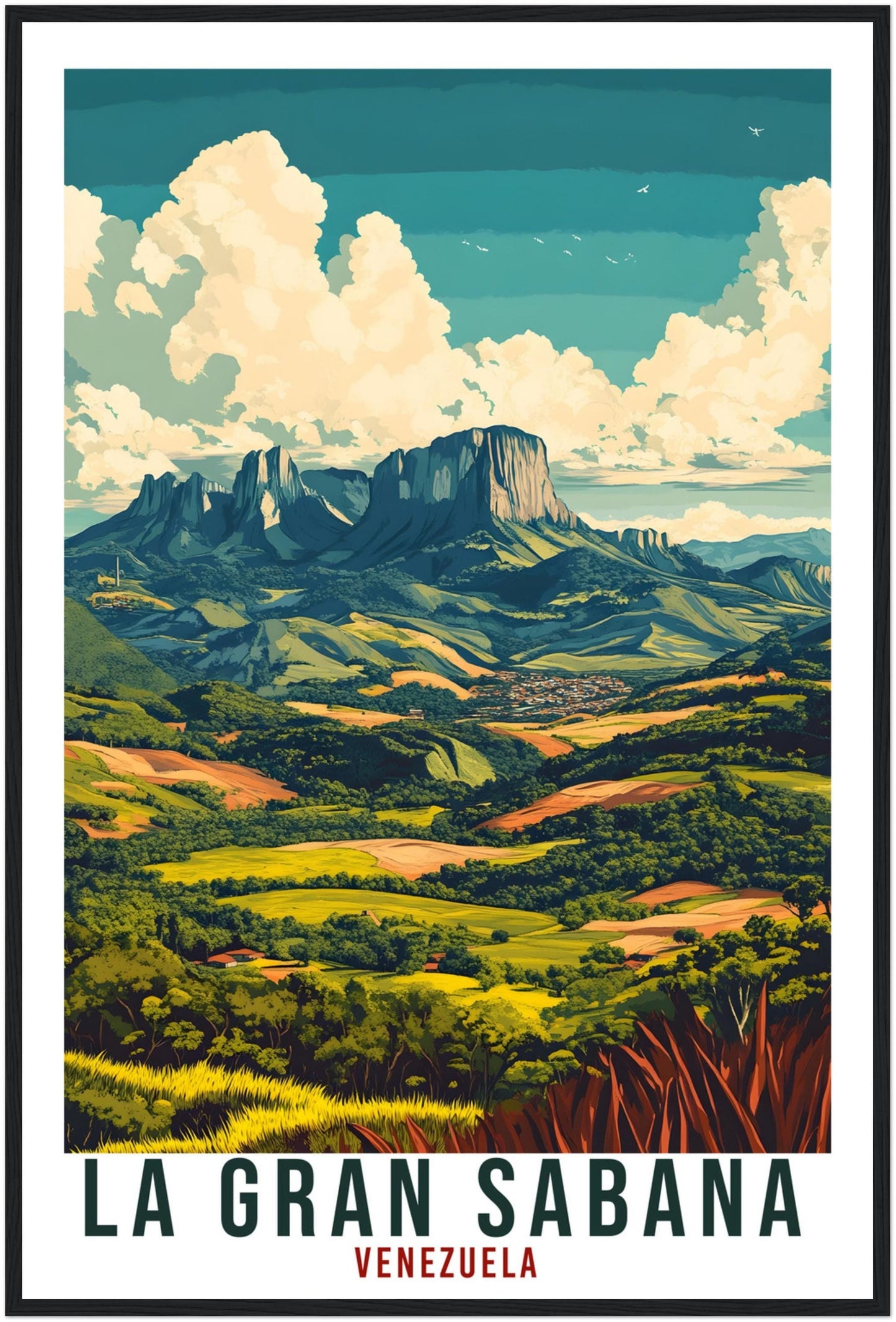 La Gran Sabana Travel Print Venezuela Decor Wall Art Gift Wall Hanging Art Lover La Gran Sabana Venezuelan Artwork Travel Poster Travel Art