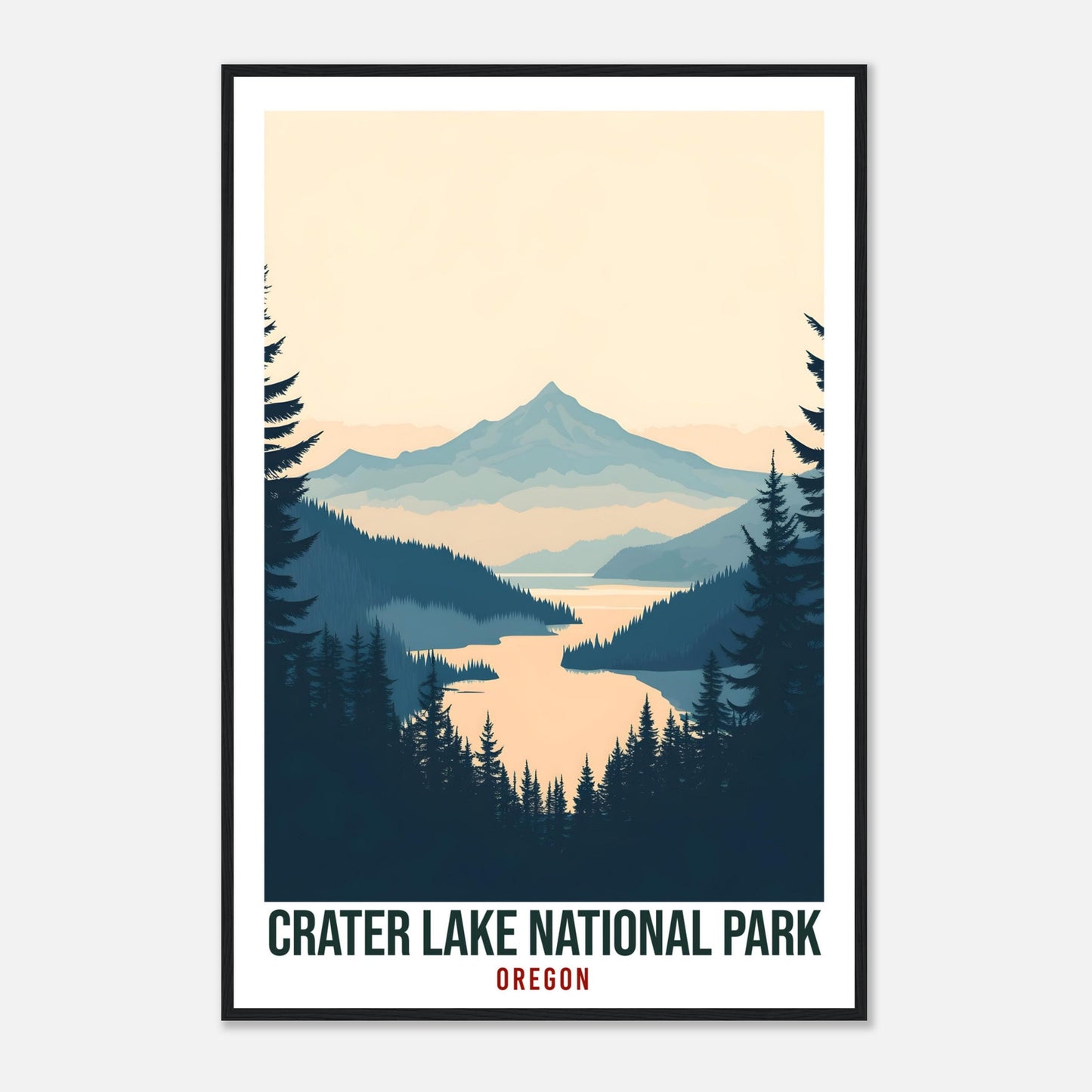 Crater Lake National Park USA Travel Print Wall Art Wall Hanging Home Décor Crater Lake Gift Travel Art USA Oregon Artwork Travel Poster