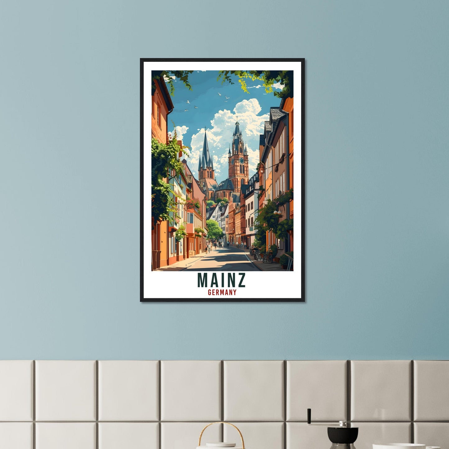 Mainz Travel Print Germany Home Decoration Mainz German City Wall Art Gift Wall Hanging Art Lover Germany Artwork Mainz Travel Poster