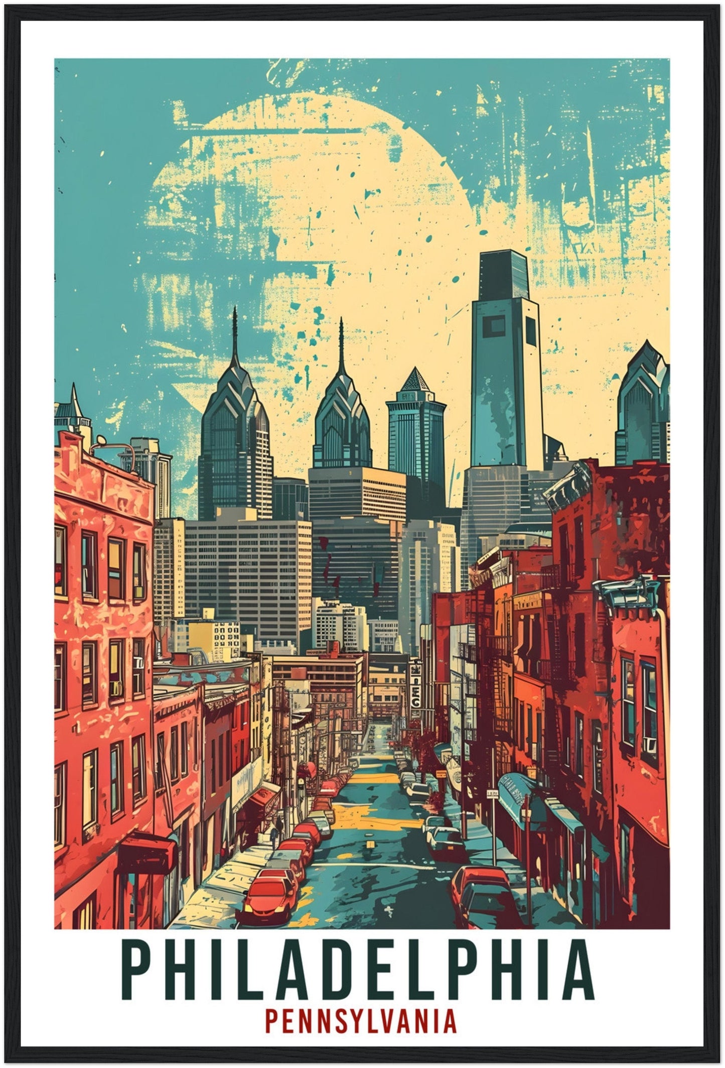 Philadelphia Travel Print Pennsylvania Wall Art Philadelphia Travel Poster Wall Art Philadelphia Art Lovers Gift Philadelphia Travel Art