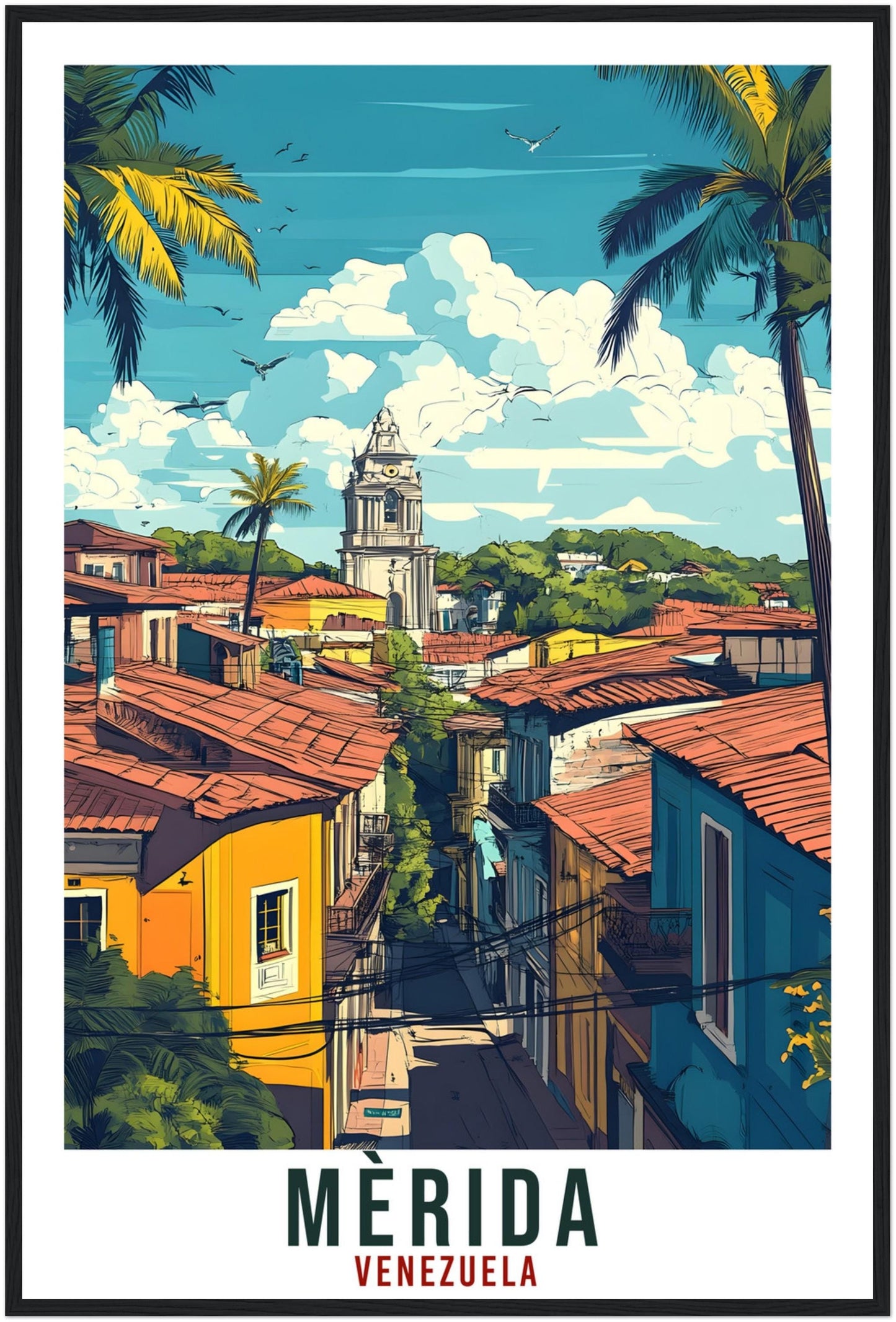 Mèrida Travel Print Venezuela Home Decor Mèrida Wall Art Gift Wall Hanging Art Lover Mèrida Venezuelan Artwork Travel Poster Travel Art