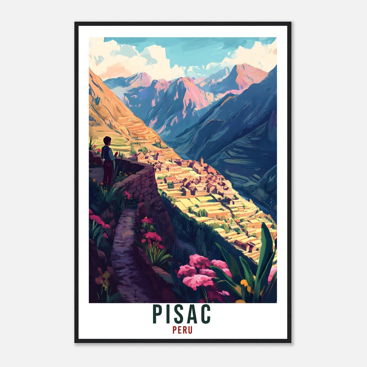 Pisac Travel Print Peru Home Decor Pisac Wall Art Gift Wall Hanging Art Lover Pisac Peruvian Artwork Travel Poster Travel Art Travel Gift