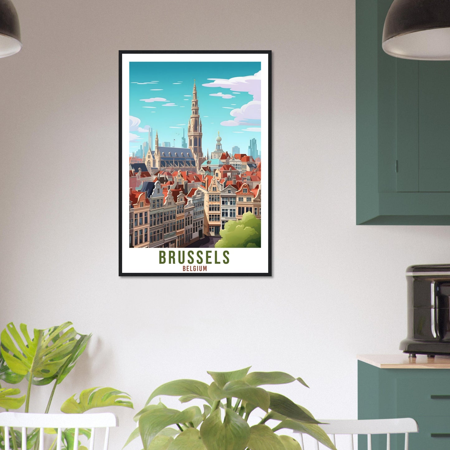 Brussels Travel Poster Wall Art Brussels Belgium Home Décor Artwork Wall Hanging Brussels Art Gifts Brussels Travel Print Belgian Art Lovers