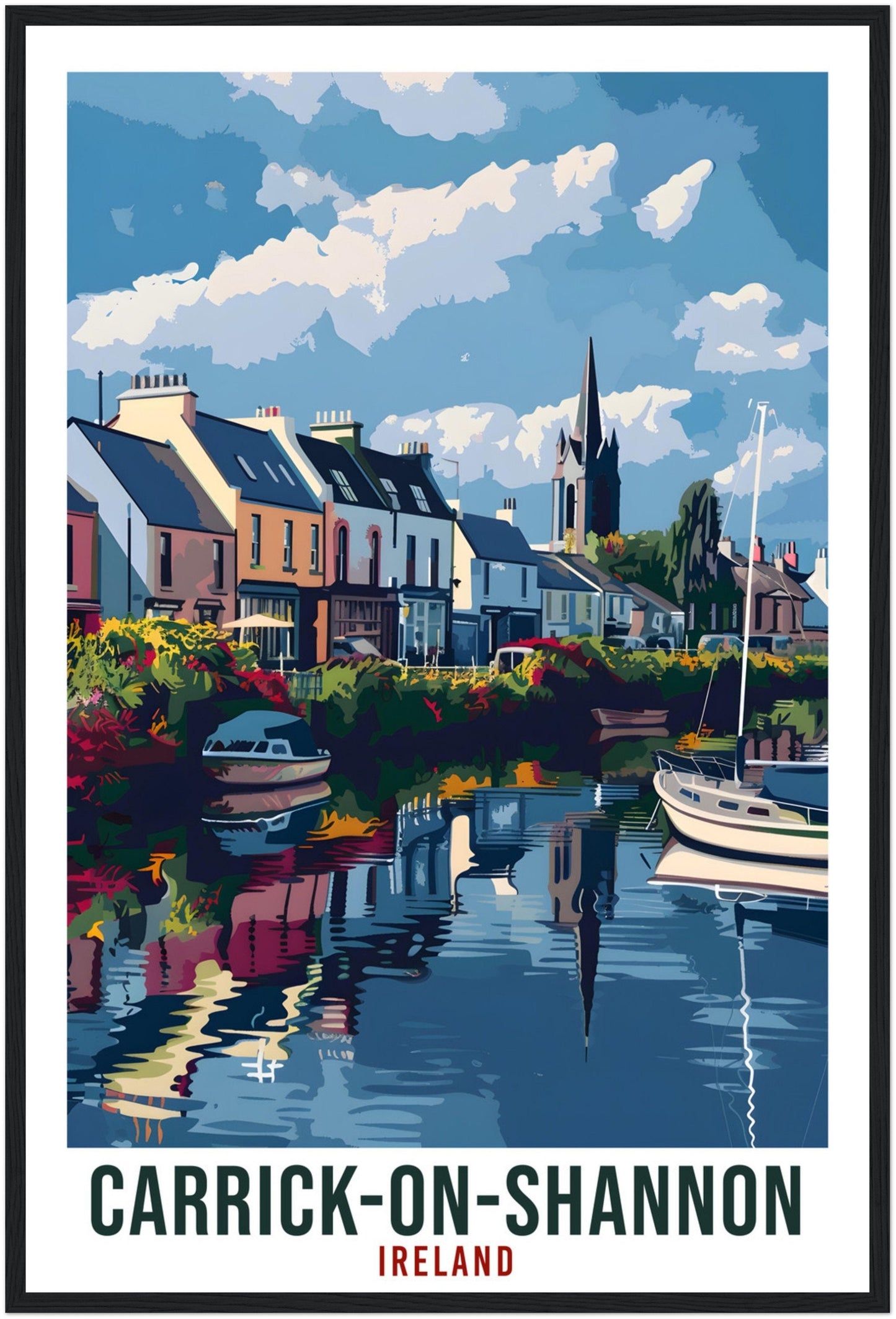 Carrick-On-Shannon Travel Print Ireland Wall Art Wall Hanging Home Décor Gift Art Lovers Irish Leitrim Artwork Gift Ireland Travel Poster