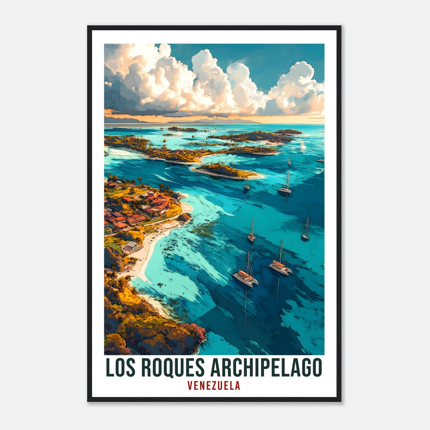 Los Roques Archipelago Travel Print Venezuela Decor Wall Art Wall Hanging Art Lover Los Roques Venezuelan Artwork Travel Poster Travel Art