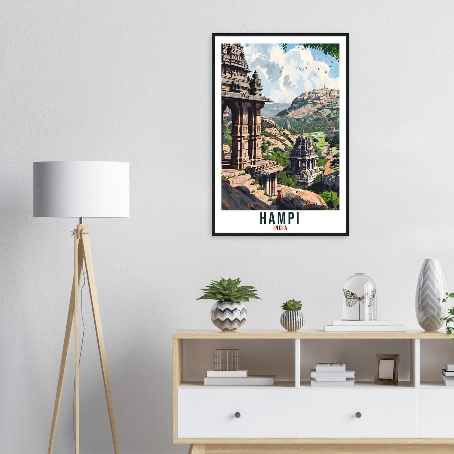 Hampi Travel Print India Home Decoration Wall Art Gift Wall Hanging Art Lover Indian Artwork India Hampi Travel Poster Hampi Indian Gift