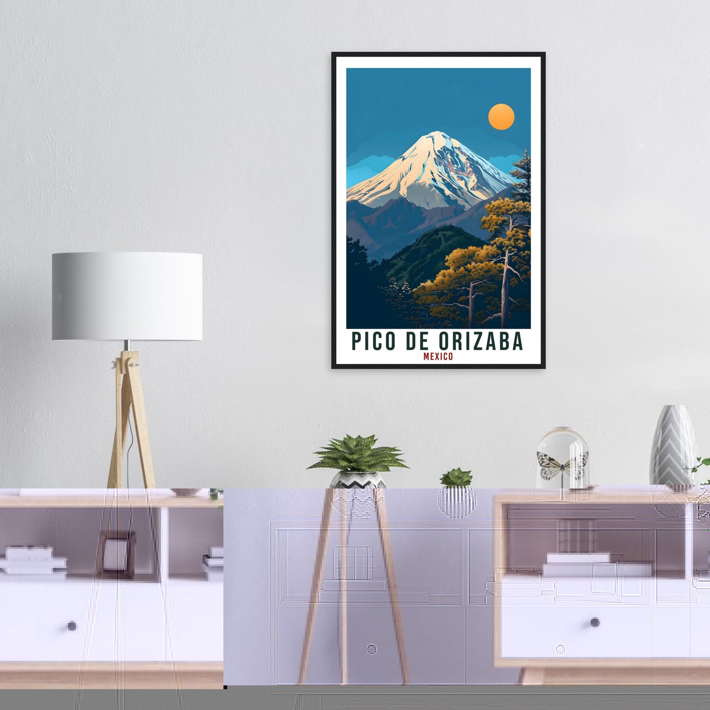 Pico De Orizaba Mexico Travel Print Mexico Wall Art Wall Hanging Home Décor Pico De Orizaba Gift Mexico Artwork South America Travel Poster