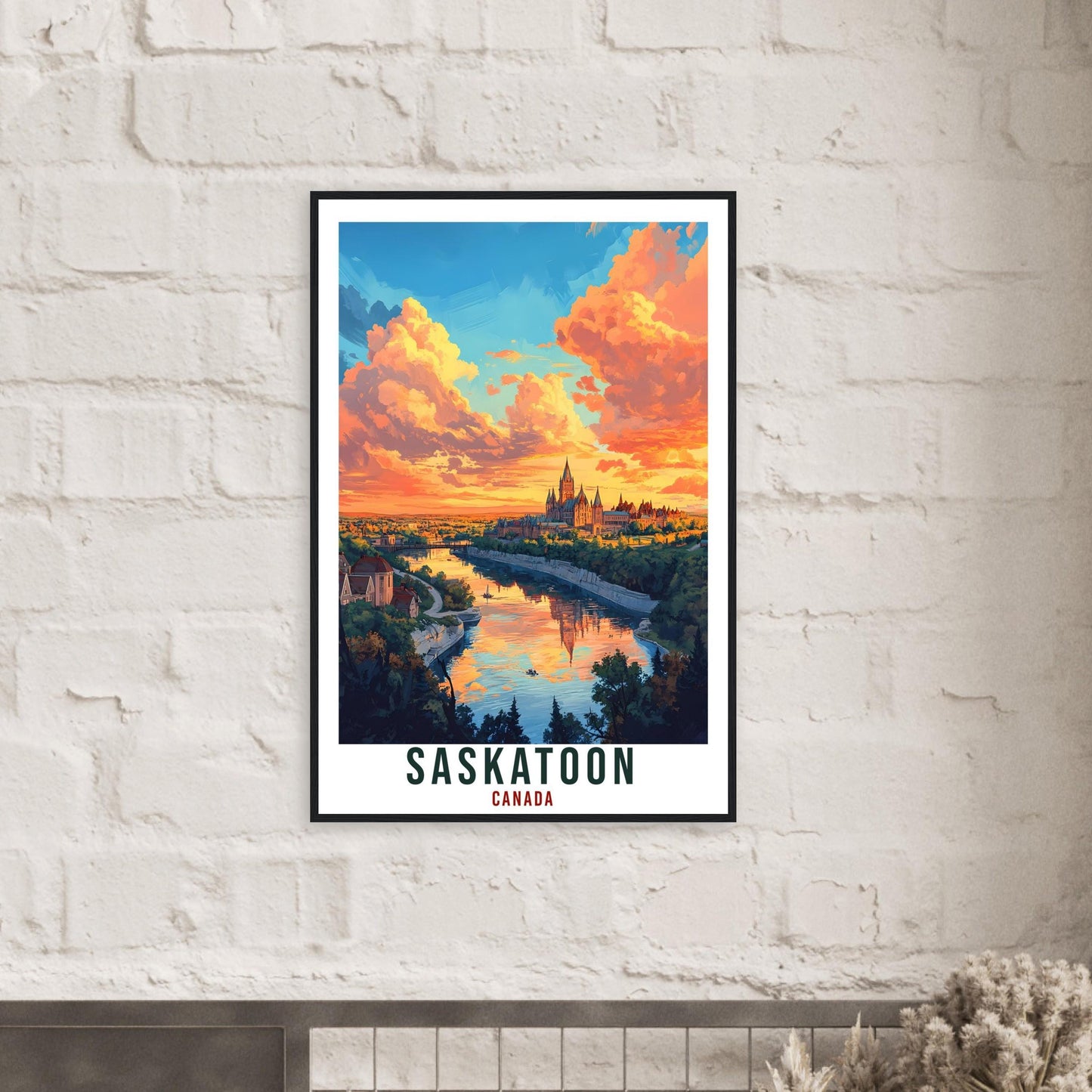 Saskatoon Travel Print Canada Home Decor Saskatoon Wall Art Gift Wall Hanging Art Lover Saskatoon Canadian Artwork Travel Poster Canada Art