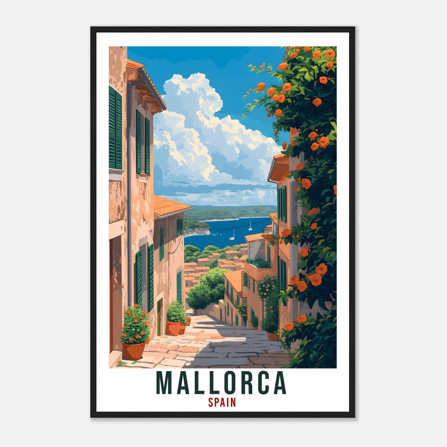 Mallorca Travel Poster Spain Home Decoration Spanish Island Mallorca Wall Art Gift Wall Hanging Art Lover Spain Artwork Travel Print