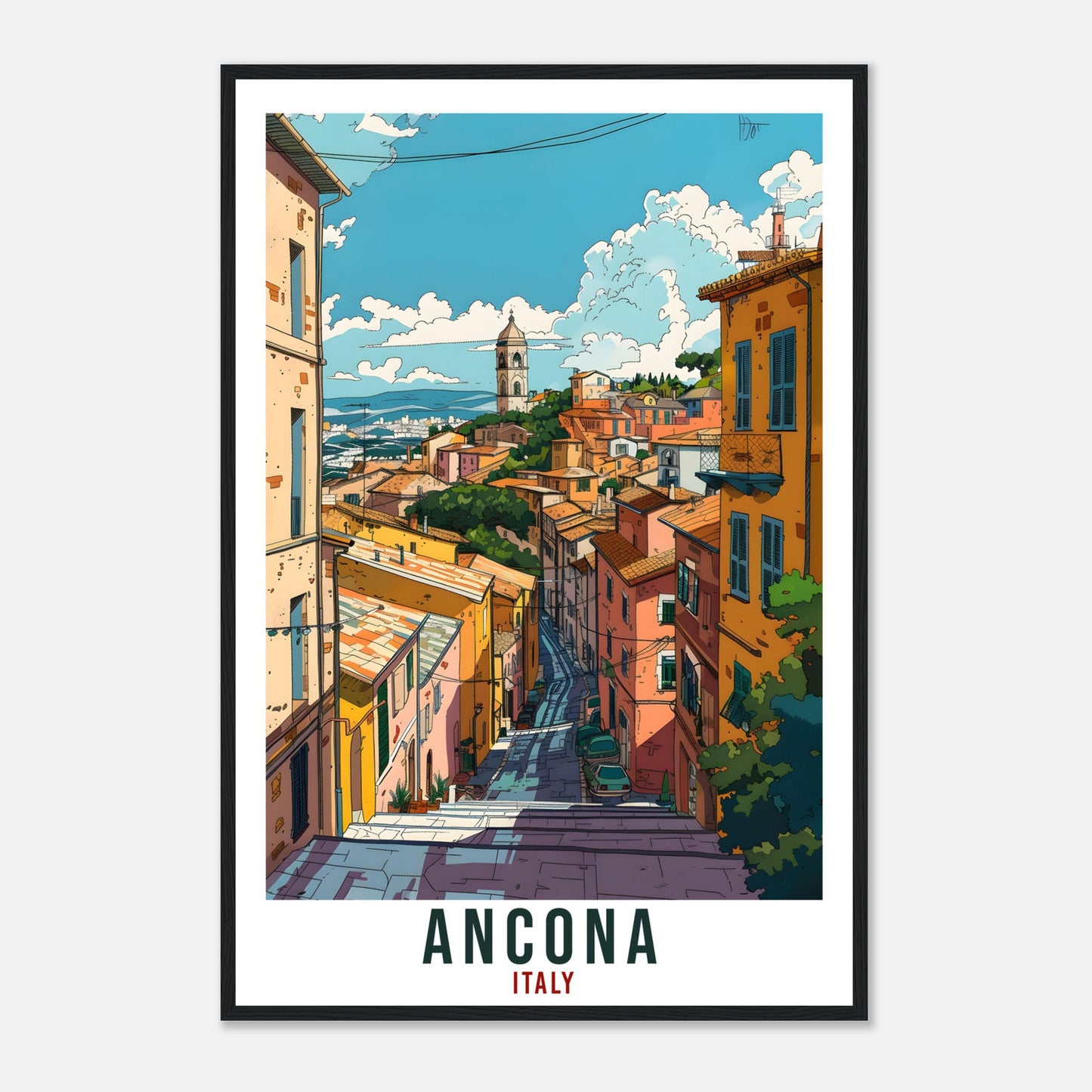 Ancona Travel Print Italy Wall Art Wall Hanging Home Living Décor Ancona Gift Art Lovers Gift Italy Artwork Gift Italian Travel Poster