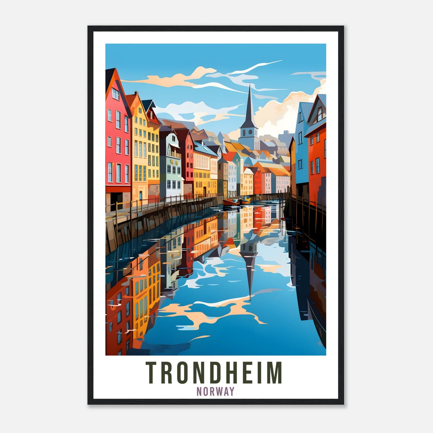 Trondheim Norway Travel Print Trondheim Wall Hanging Norway Arctic Trondheim Travel Poster Norway Wall Art Trondheim Travel Poster Artwork