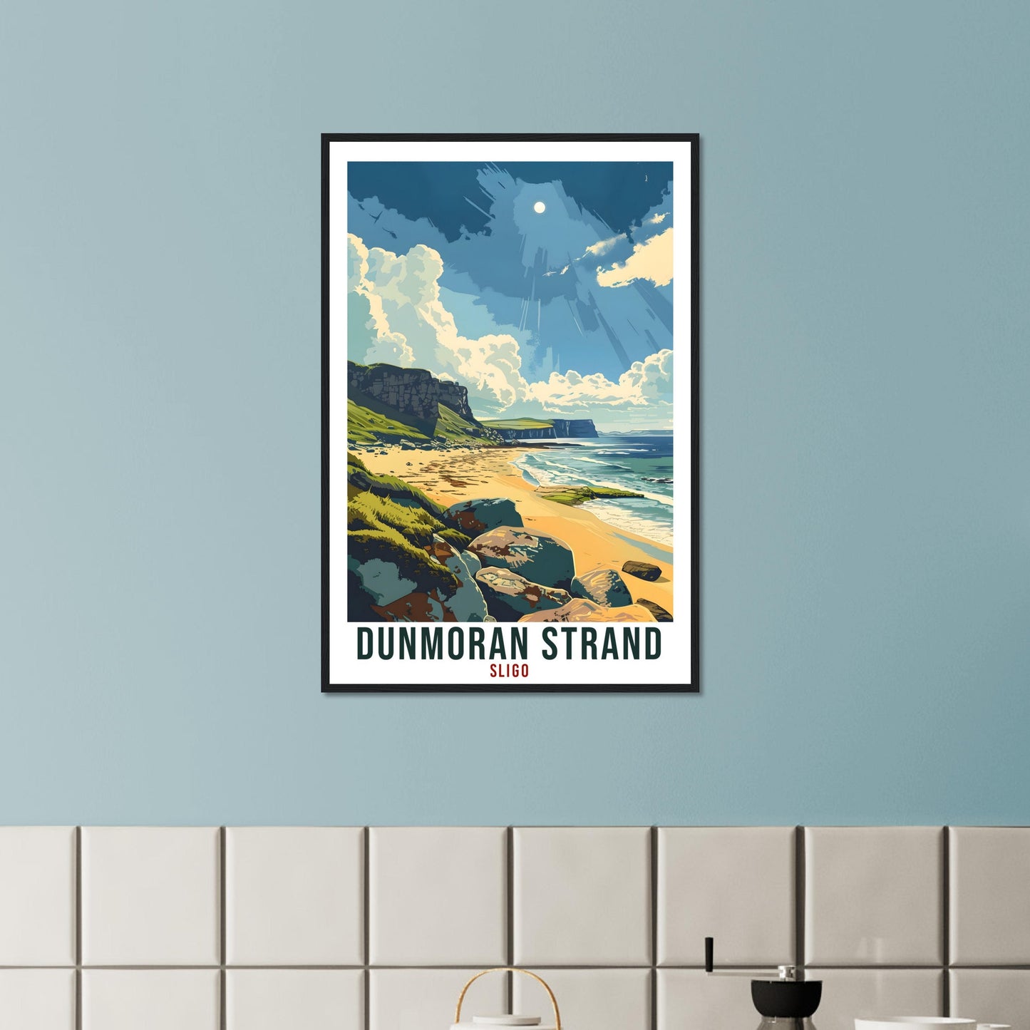 Dunmoran Strand Travel Print Ireland Wall Art Wall Hanging Décor Dunmoran Strand Art Lovers Gift Sligo Artwork Gift Ireland Travel Poster