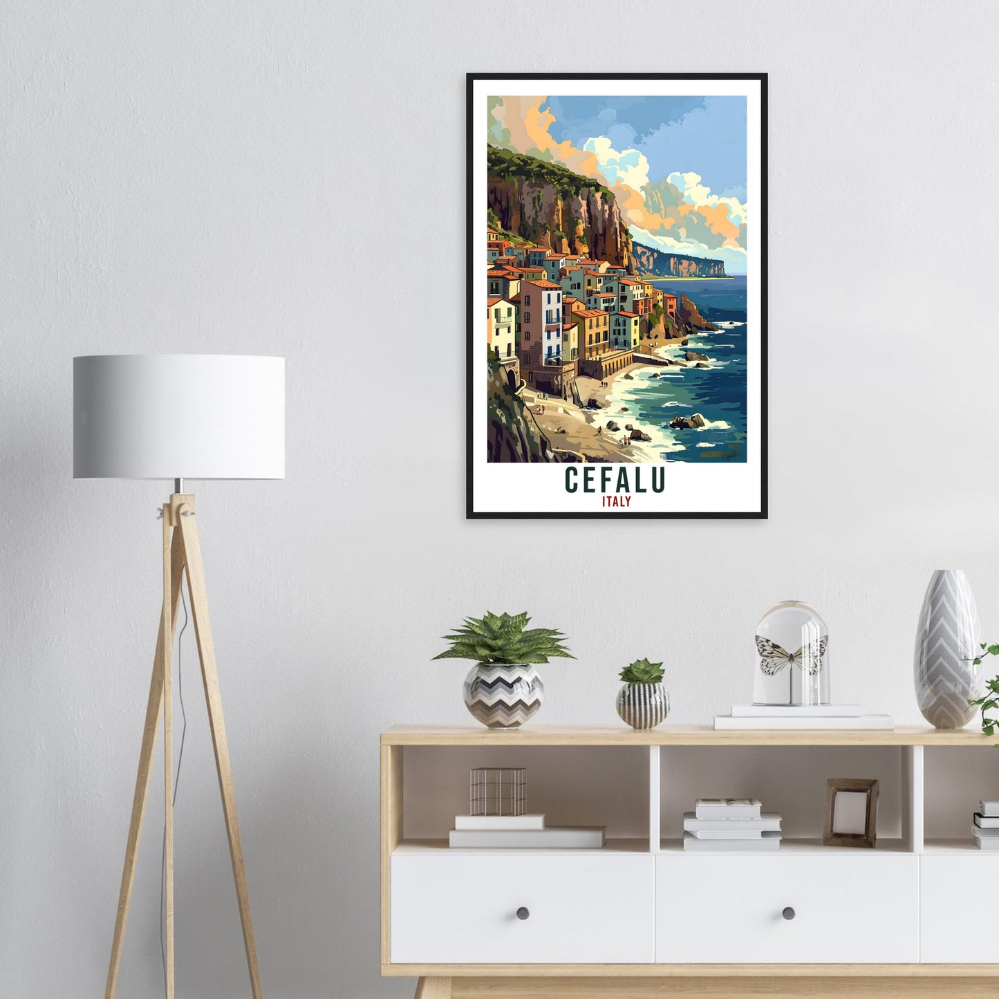 Cefalu Travel Print Italy Wall Sicily Art Wall Hanging Home Living Décor Cefalu Gift Art Lovers Gift Italy Artwork Italian Travel Poster