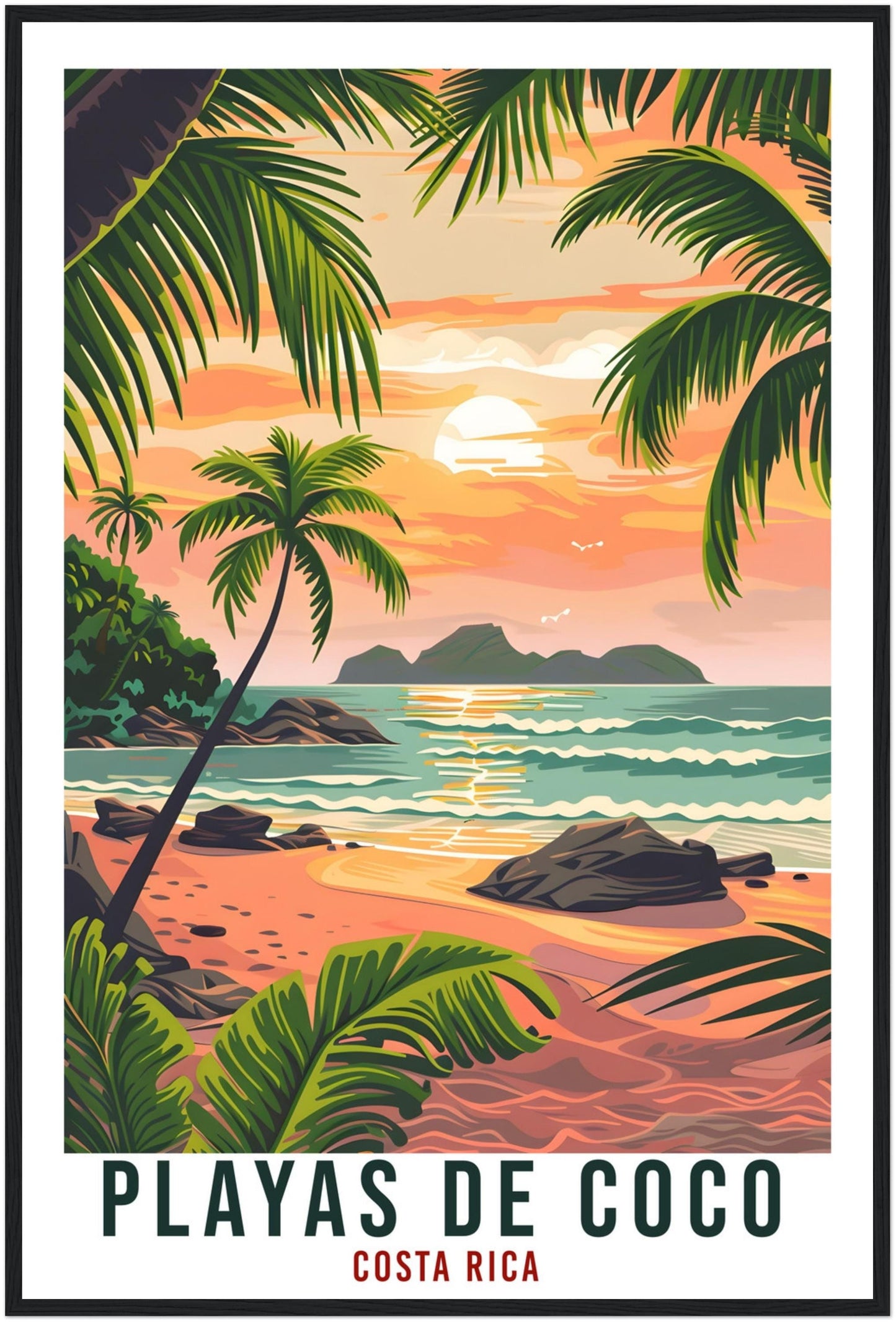 Playas De Coco Costa Rica Travel Print Wall Art Wall Hanging Home Décor Playas De Coco Gift Artwork Travel Art Costa Rica City Travel Poster