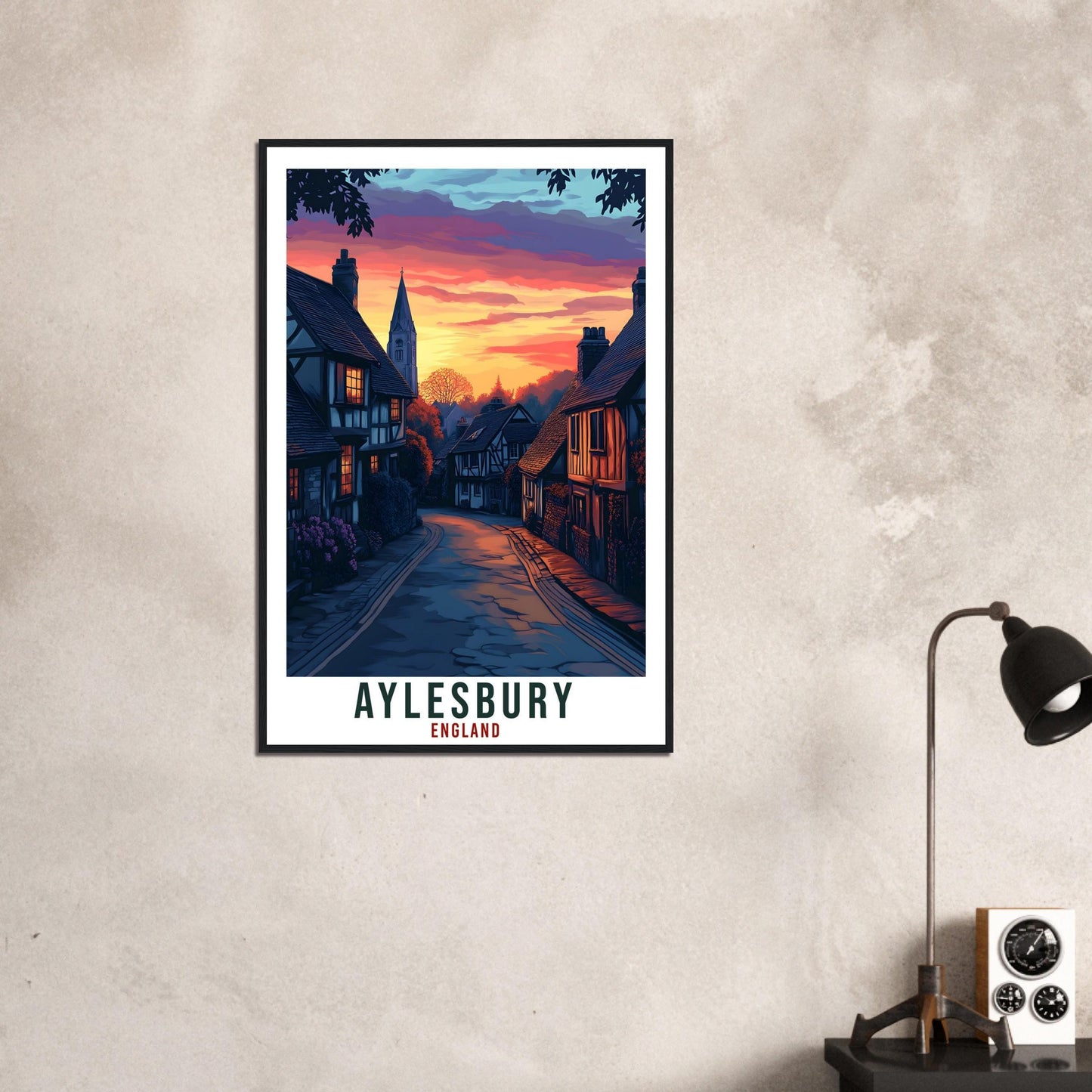 Aylesbury Travel Print England Decor Aylesbury Wall Art Gift Wall Hanging Art Lover Aylesbury England Artwork Travel Poster UK Travel Art