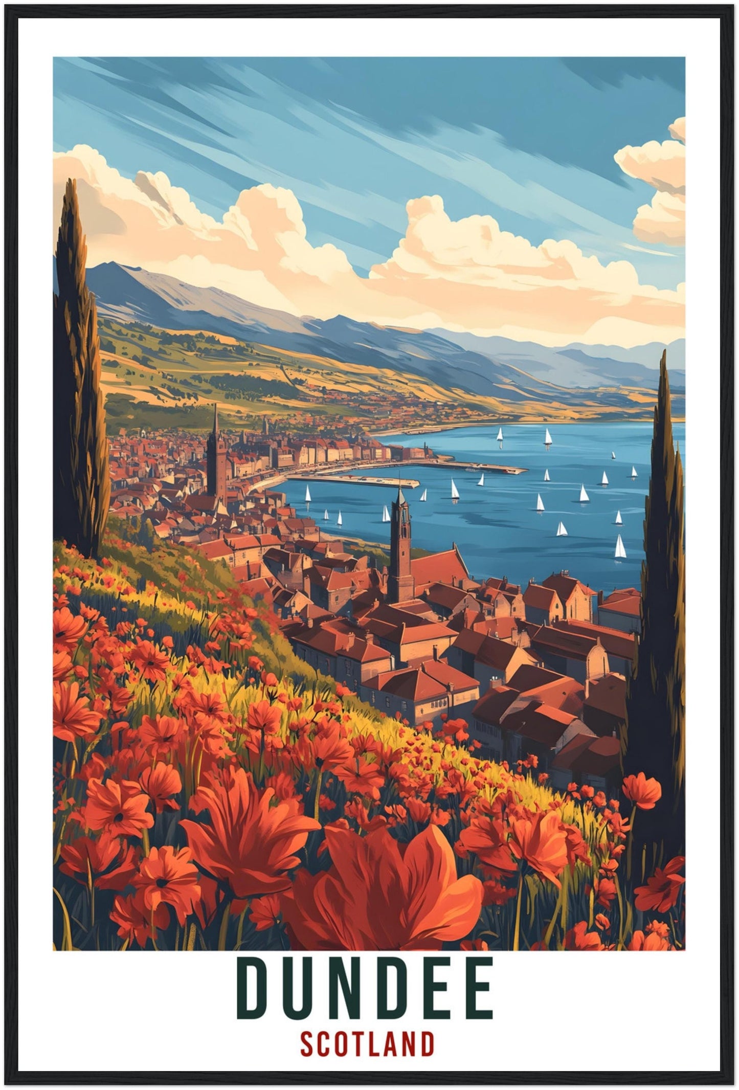 Dundee Travel Print Scotland Home Decor Dundee Wall Art Wall Hanging Art Lover Scotland Artwork Travel Poster Dundee Travel Art Gift