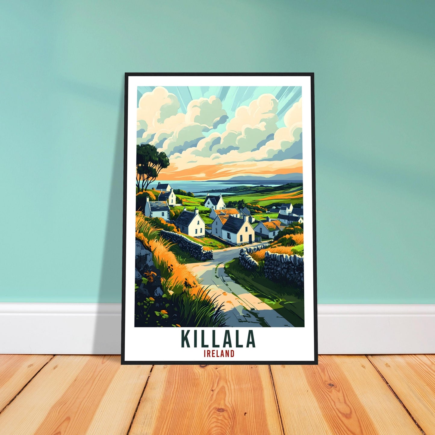 Killala Travel Print Ireland Home Decor Killala Wall Art Wall Hanging Art Lover Irish Artwork Travel Poster Killala Ireland Travel Art Gift