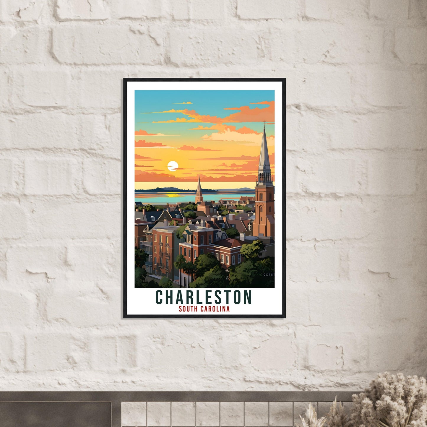 Charleston Travel Print South Carolina Home Decor USA City Wall Art Wall Hanging Art Lover South Carolina Artwork Charleston Travel Poster