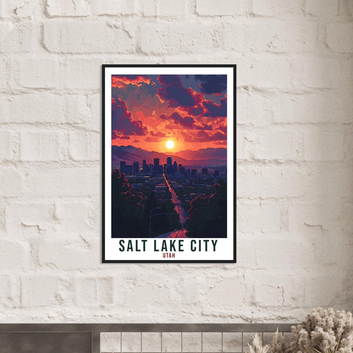 Salt Lake City Travel Print Utah Home Decoration USA City Wall Art Gift Wall Hanging Art Lover Utah Artwork Salt Lake City Travel Poster