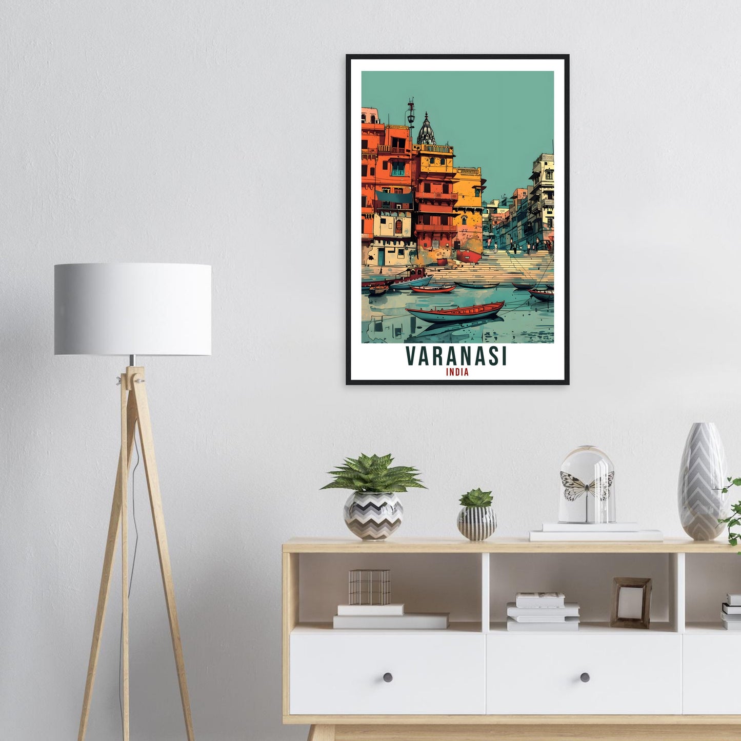Varanasi Travel Print India Home Decoration Wall Art Gift Wall Hanging Art Lover Indian Artwork India Varanasi Travel Poster Cityscape Print