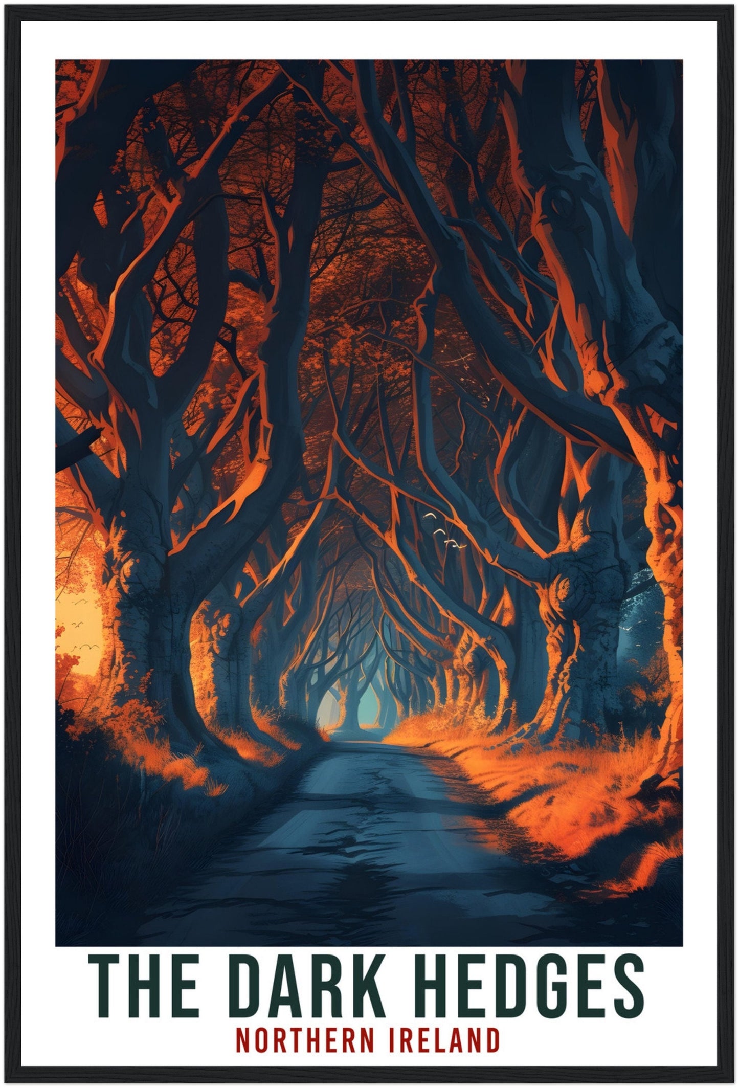 The Dark Hedges Travel Print Northern Ireland Coast Home Decoration Wall Art Gift Wall Hanging Art Lover Irish Artwork Ireland Travel Poster