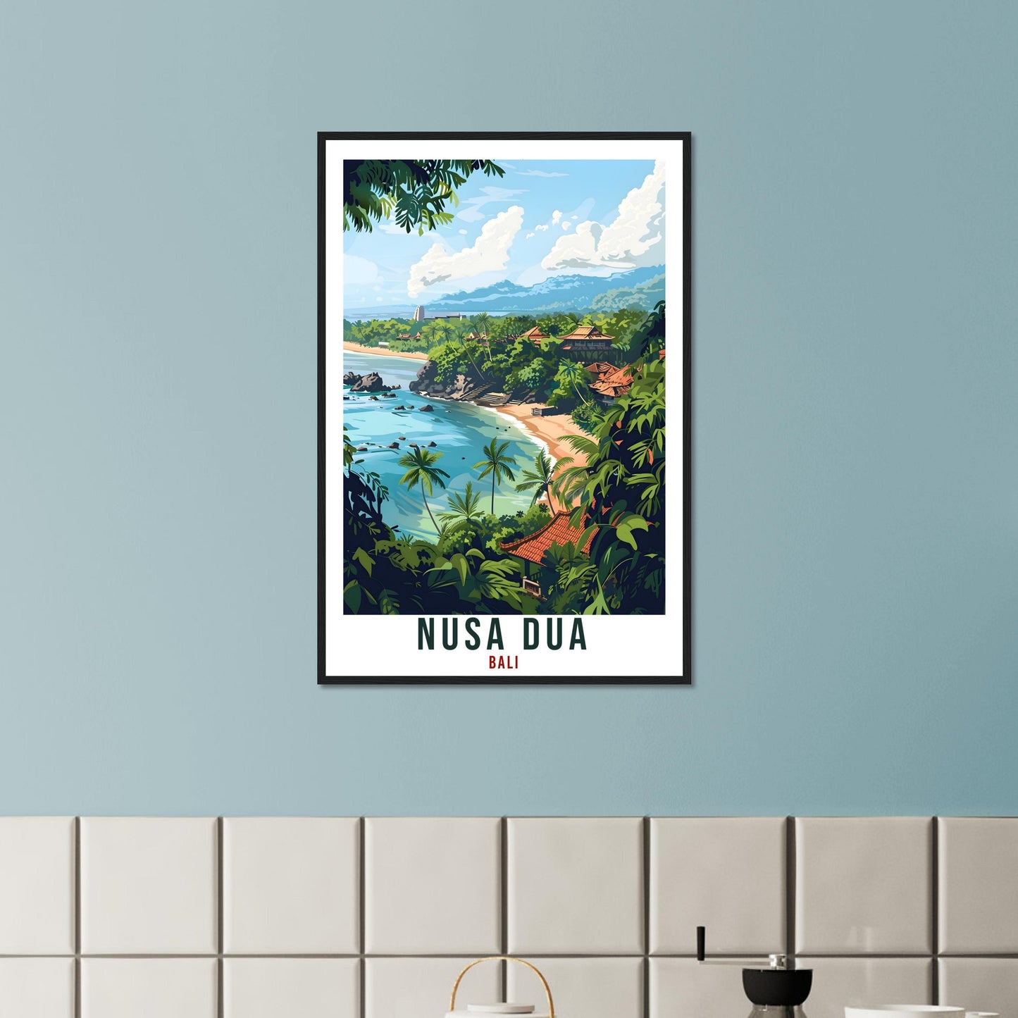 Nusa Dua Bali Travel Print Bali Wall Art Wall Hanging Home Décor Nusa Dua Gift Landmark Artwork Travel Art Lovers Indonesia Travel Poster