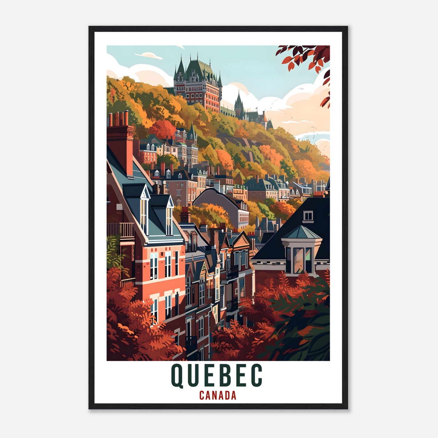 Quebec Travel Poster Wall Art Quebec Canada Wall Hanging Home Décor Quebec Gift Art Lovers Canadian Art Lover Gift Quebec Travel Print