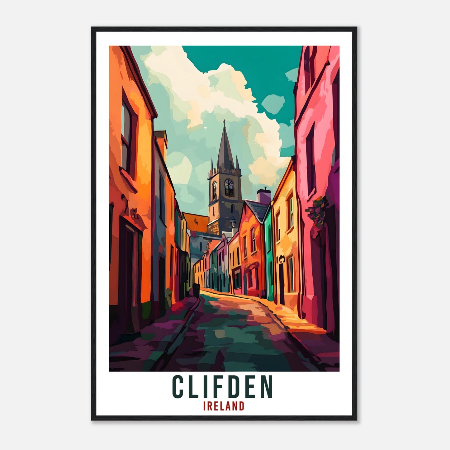 Clifden Travel Print Ireland Home Decor Clifden Wall Art Gift Wall Hanging Art Lover Clifden Irish Artwork Travel Poster Ireland Travel Art