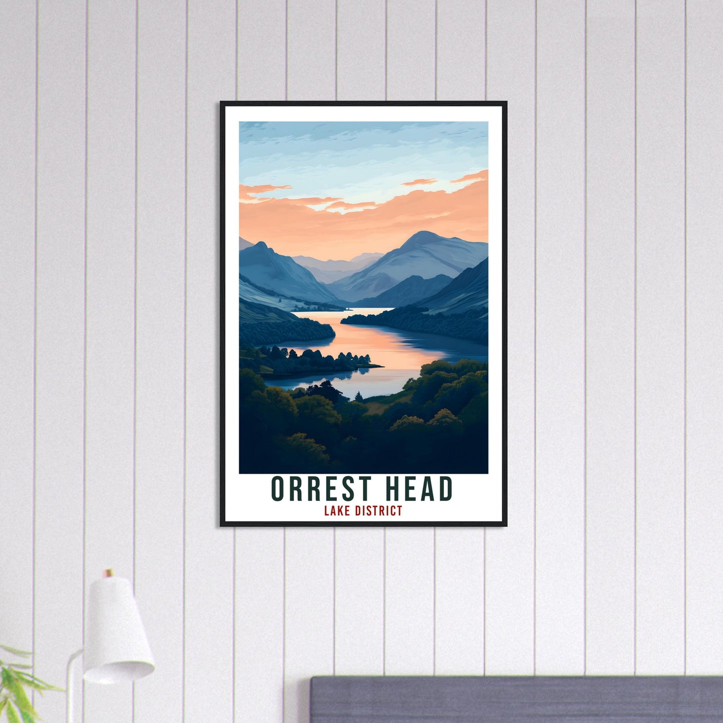 Orrest Head Travel Print Lake District Home Orrest Head Wall Art Wall Hanging Art Lover Lake District Artwork Travel Poster Cumbria Travel