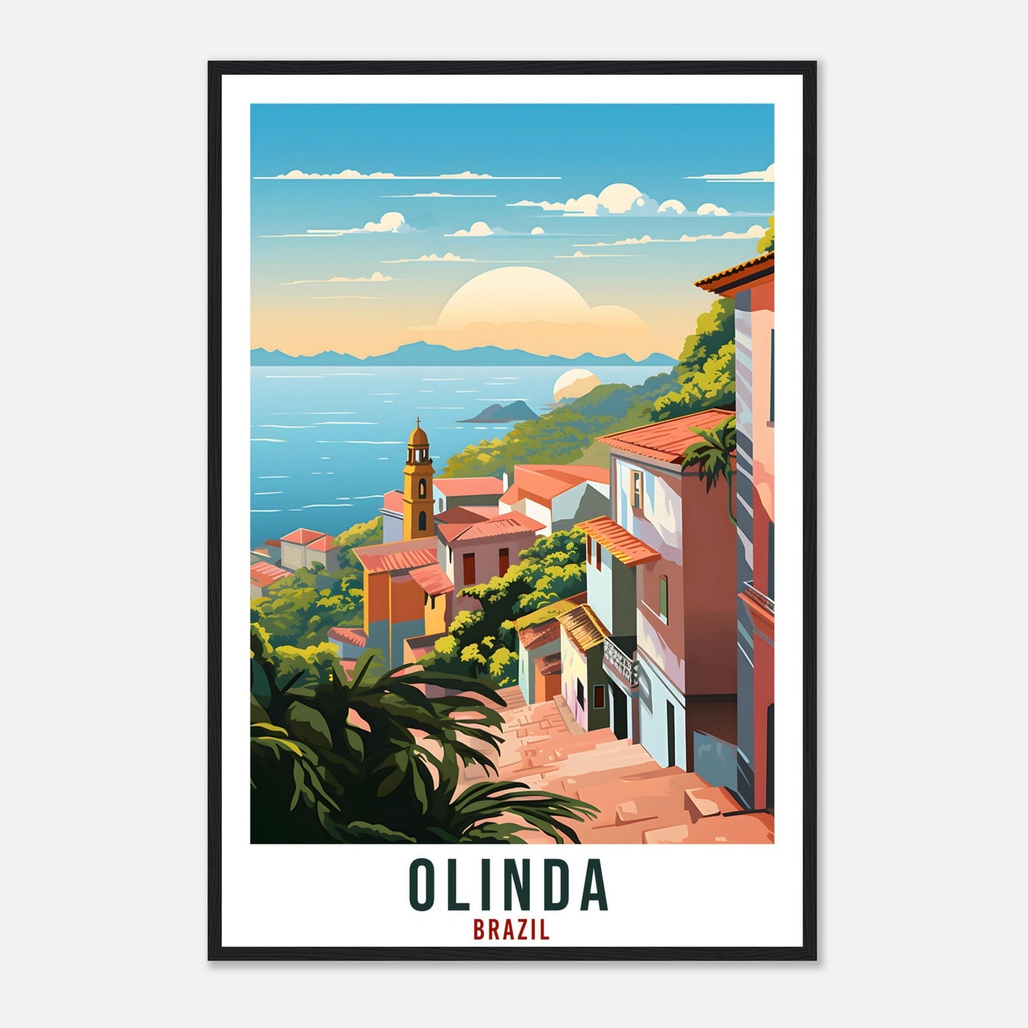 Olinda Travel Print Wall Art Olinda Brazil Wall Hanging Artwork Olinda Art Gifts Olinda Travel Poster Brazil Home Decor Art Lovers Gift