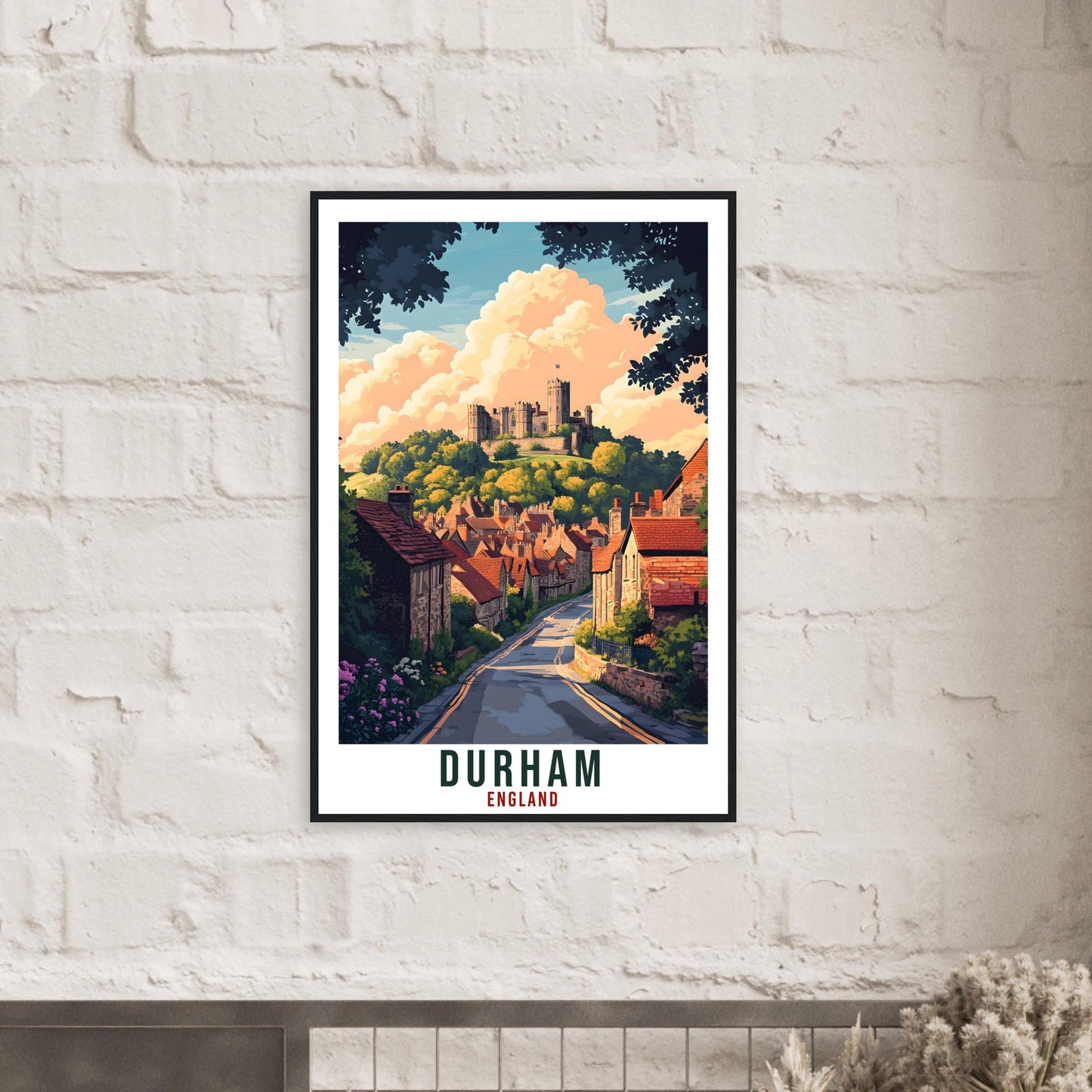 Durham Travel Print England Home Decor Durham Wall Art Gift Wall Hanging Art Lover Durham Northern England Artwork Travel Poster Travel Art