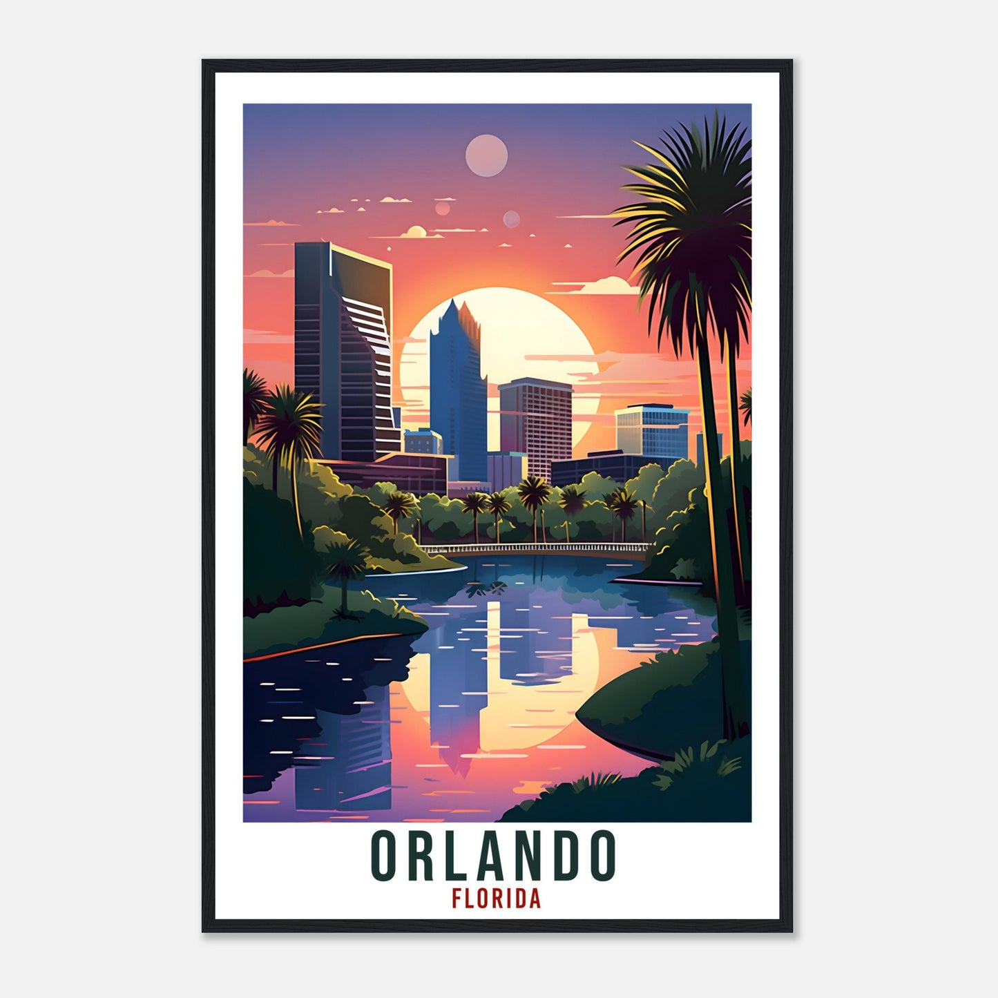 Orlando Travel Print Florida Home Decoration USA City Wall Art Gift Wall Hanging Art Lover Florida Artwork Orlando Travel Poster