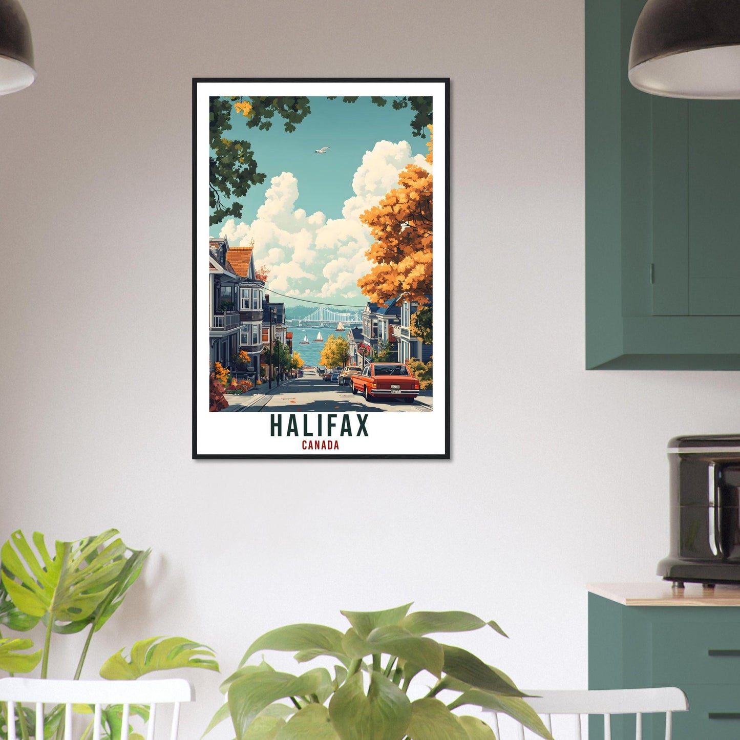 Halifax Travel Print Canada Home Decor Halifax Wall Art Gift Wall Hanging Art Lover Halifax Canadian Artwork Travel Poster Nova Scotia Art