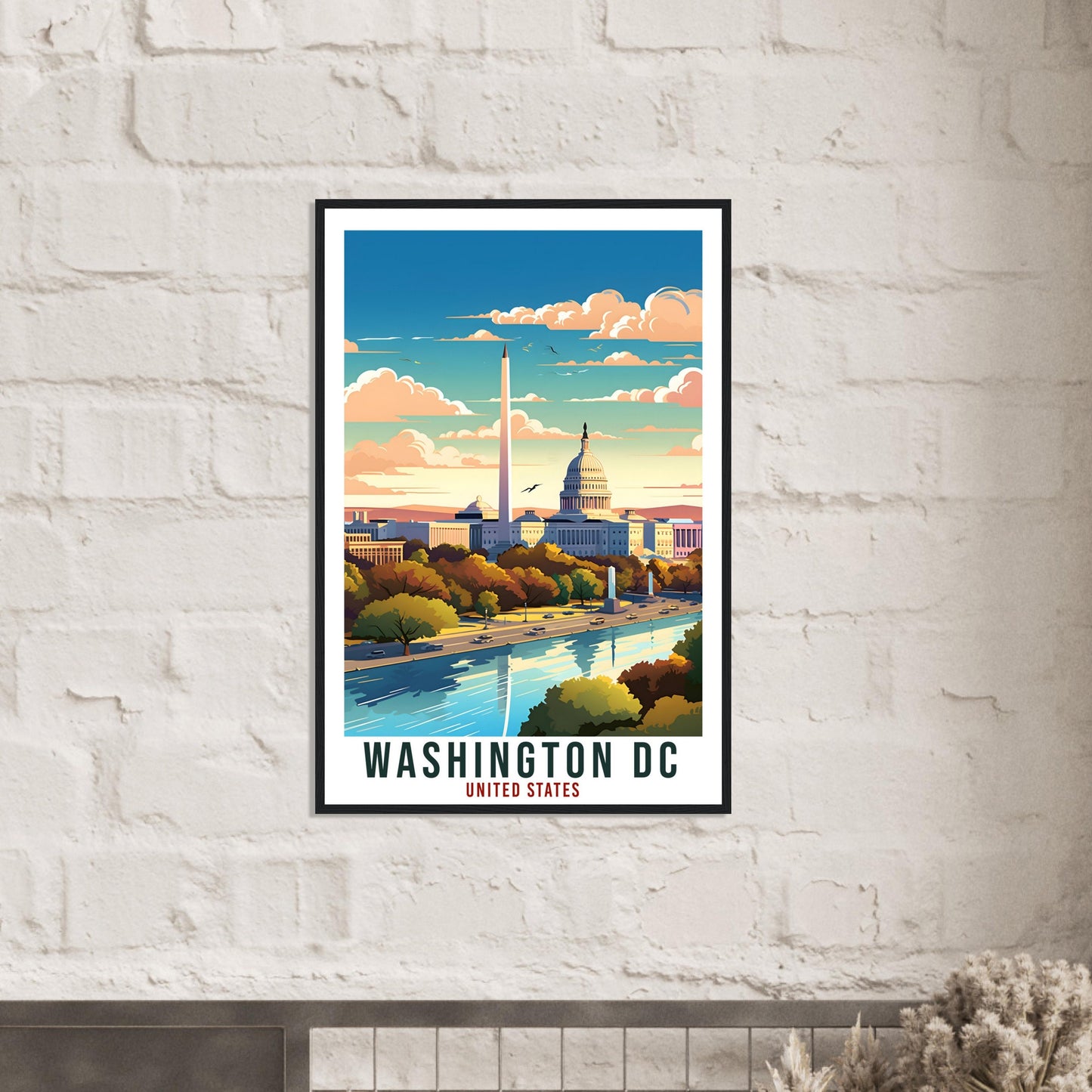 Washington DC Travel Print America Home Decoration City Wall Art Gift Wall Hanging Art Lover United States Artwork Washington Travel Poster