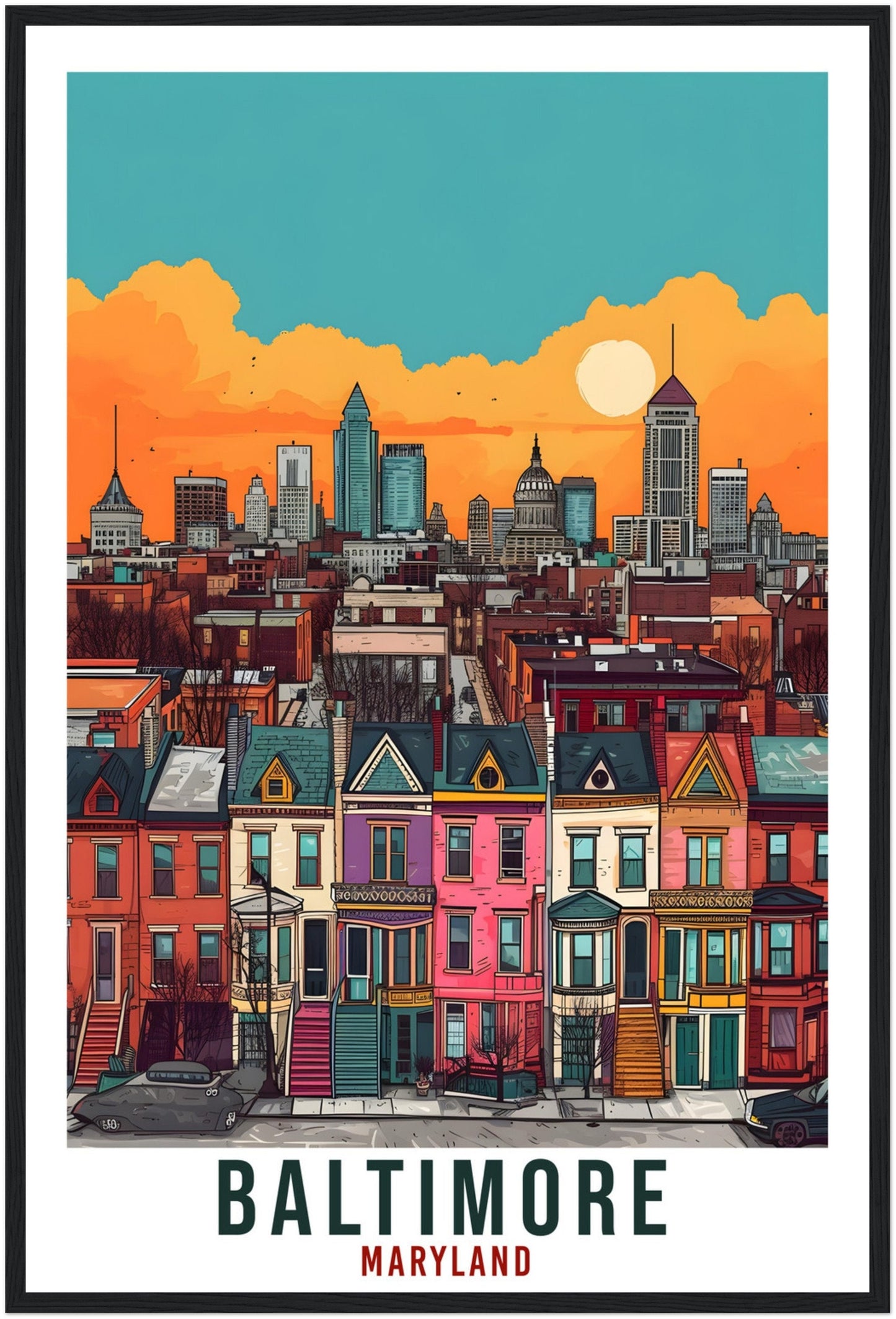 Baltimore Travel Print Maryland Home Decoration USA City Wall Art Gift Wall Hanging Art Lover Maryland Artwork Baltimore Travel Poster